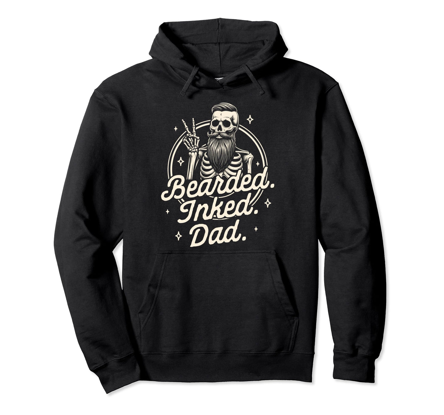 Bearded Dad Tattooed Daddy Fathers Hoodie - Streetwear Style for Adults - T-Shirt, Sweatshirt, Hoodie