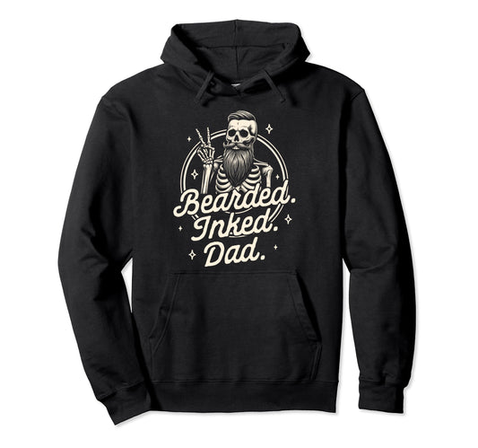 Bearded Dad Tattooed Daddy Fathers Hoodie - Streetwear Style for Adults - T-Shirt, Sweatshirt, Hoodie