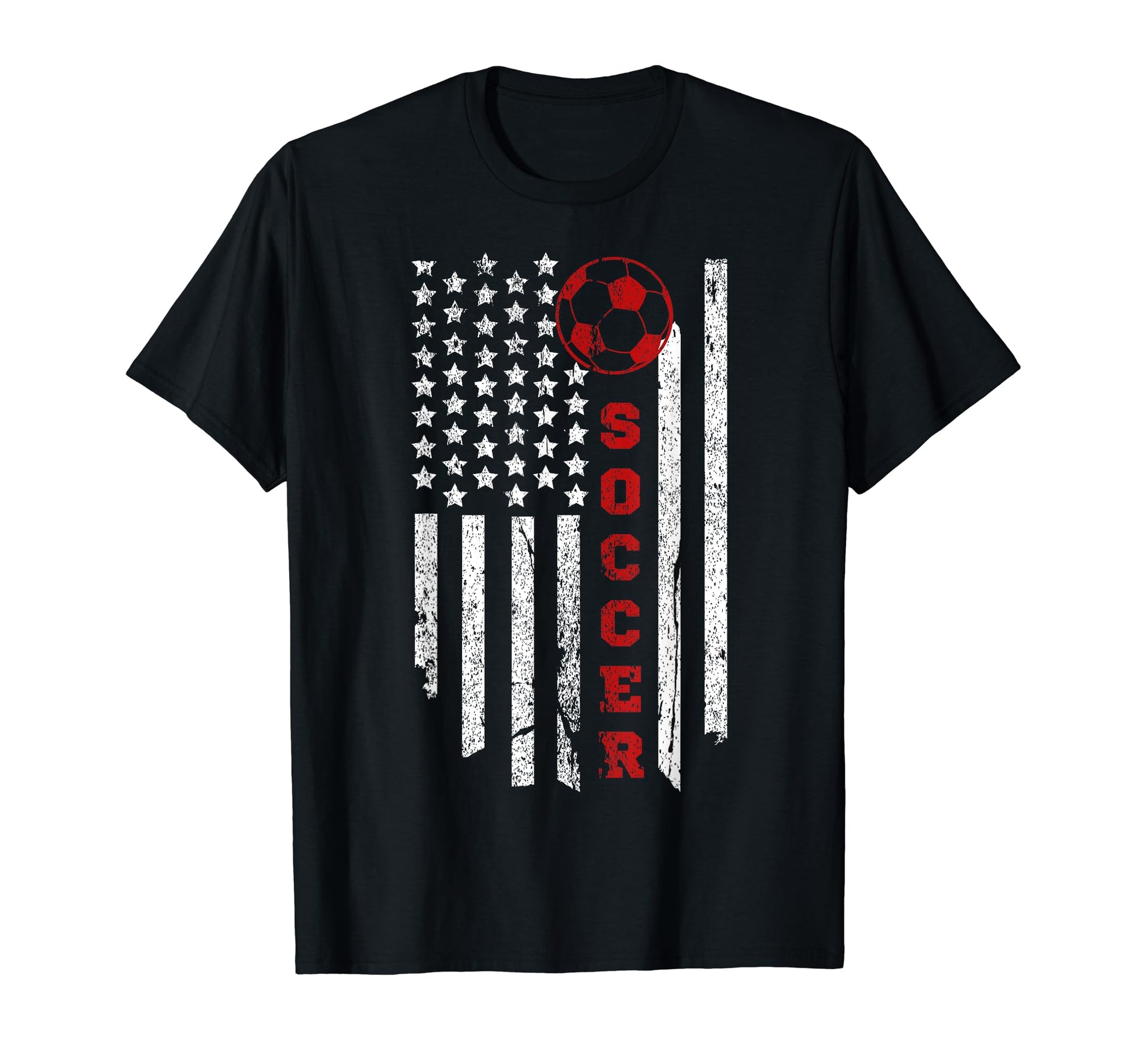 American Flag Soccer Ball T-Shirt - Aesthetic Graphic Unisex - T-Shirt, Sweatshirt, Hoodie