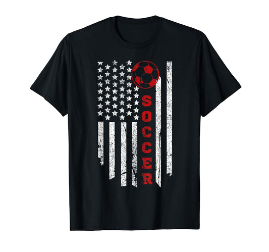 American Flag Soccer Ball T-Shirt - Aesthetic Graphic Unisex - T-Shirt, Sweatshirt, Hoodie