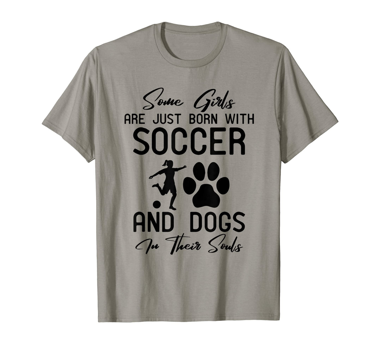 Female Soccer Player Soccer And Dogs T-Shirt - Graphic Print Men Women - T-Shirt, Sweatshirt, Hoodie