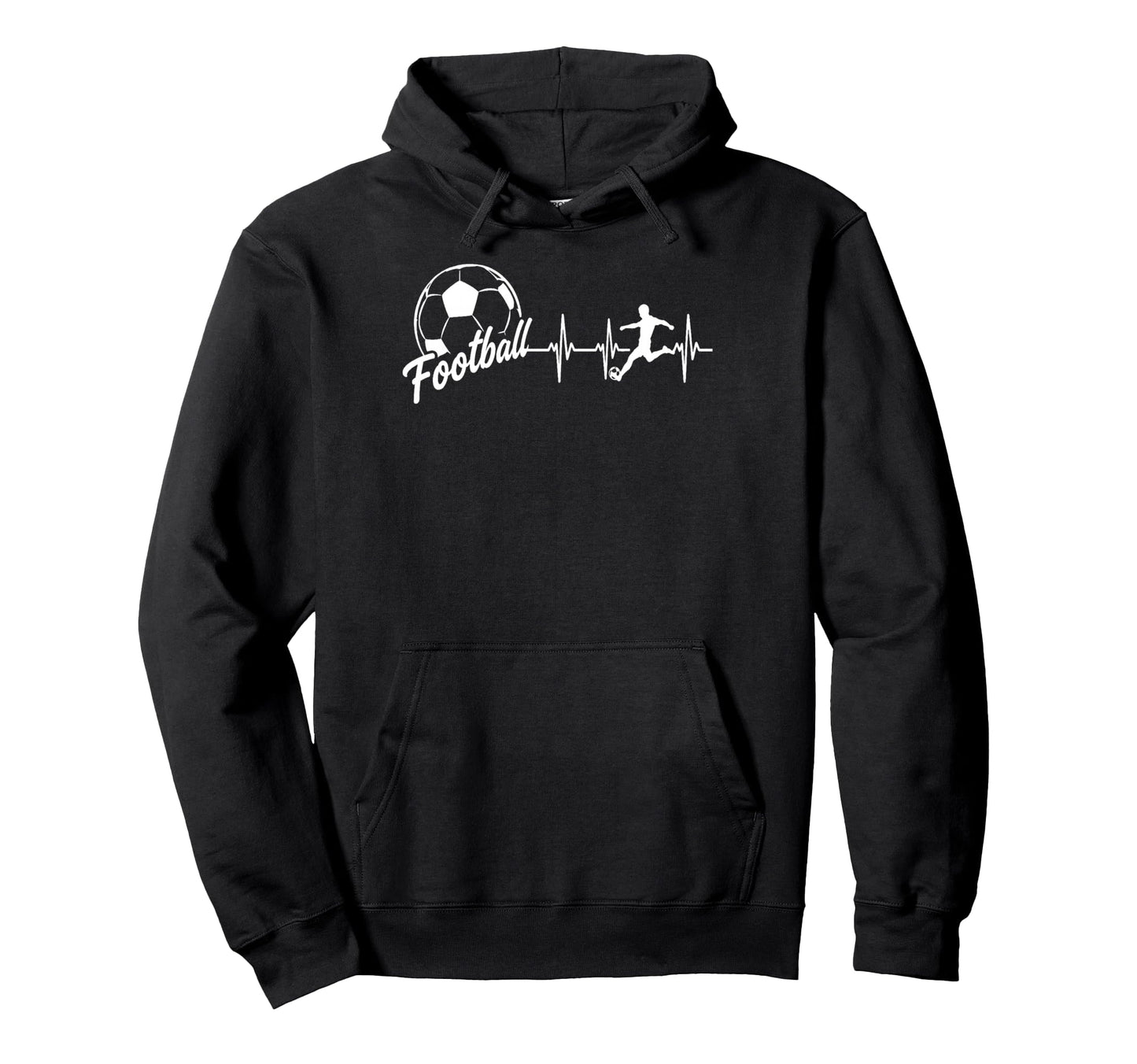 Football Heartbeat Soccer Player Pulse Hoodie - Fun Novelty Design Unisex - T-Shirt, Sweatshirt, Hoodie