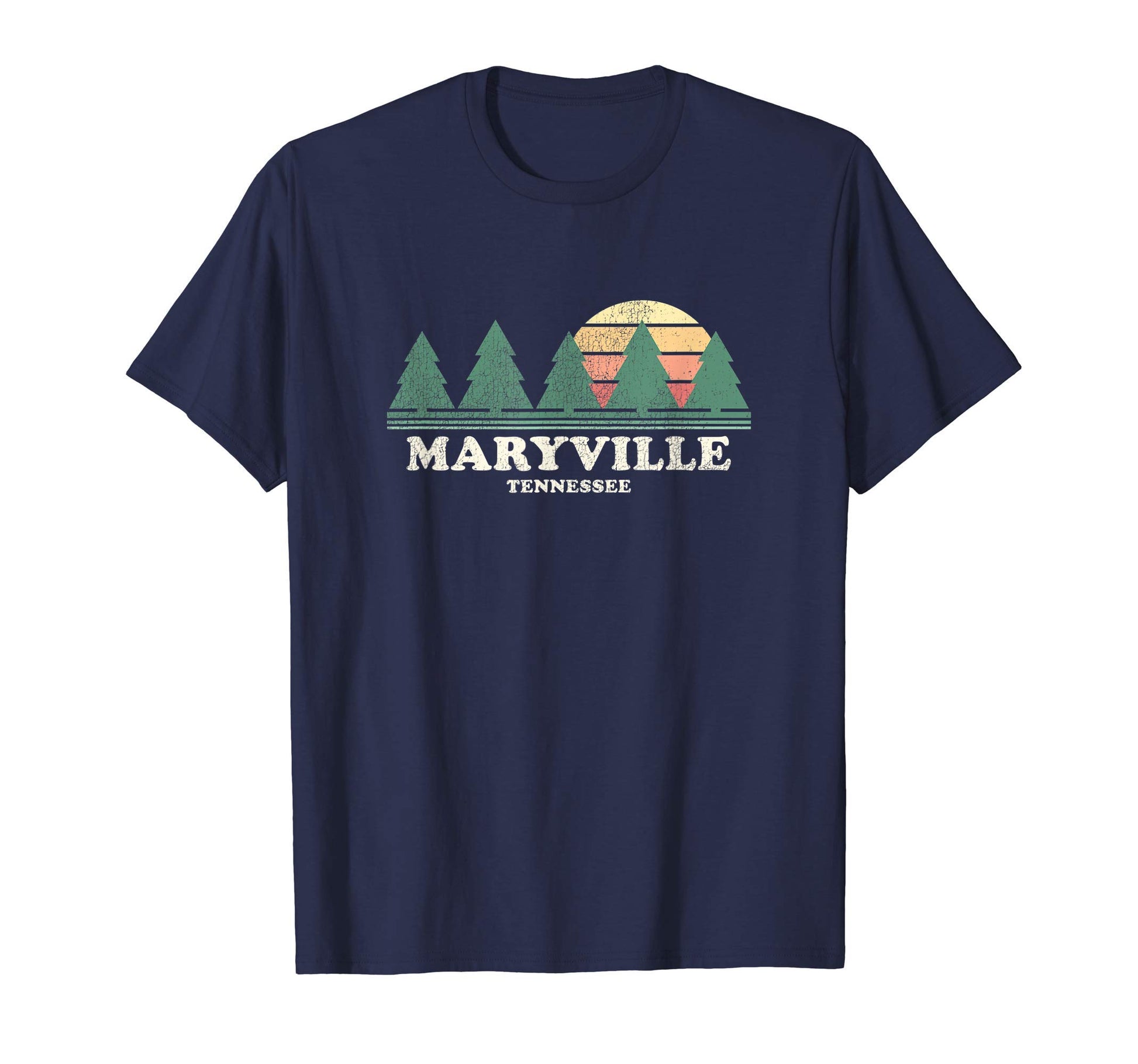 Maryville Tn Throwback 70S T-Shirt - Fun Novelty Design for Adults - T-Shirt, Sweatshirt, Hoodie