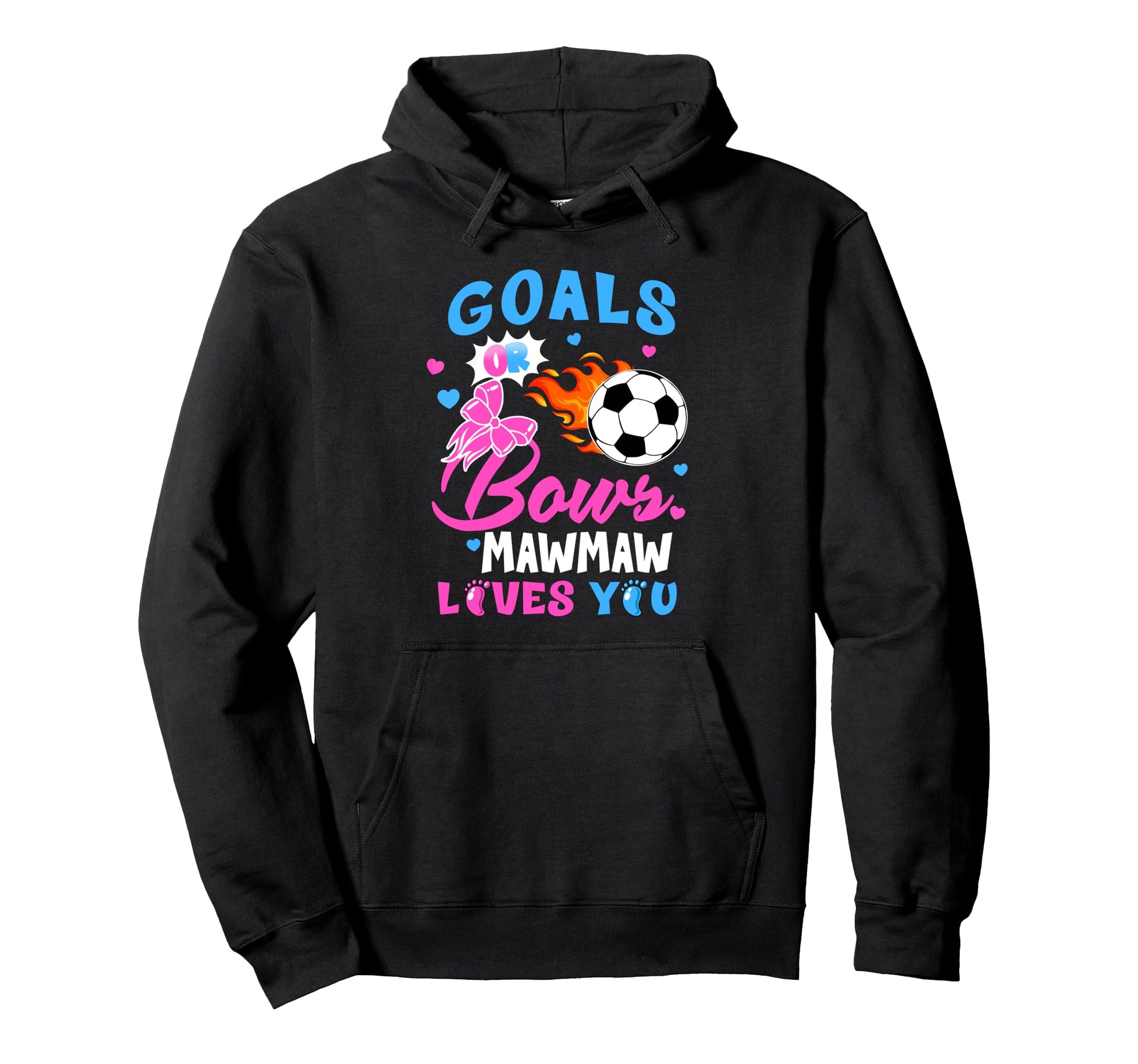 Gender Reveal Goals Or Bows Mawmaw Hoodie - Custom Art Print for Adults - T-Shirt, Sweatshirt, Hoodie