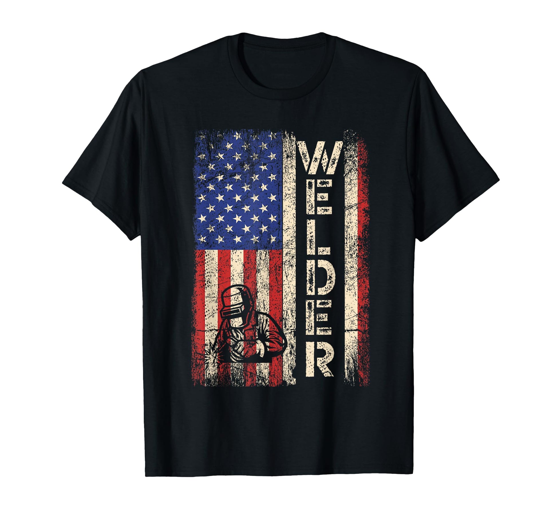 Welder Usa American Flag Welding T-Shirt - Casual Everyday Wear for Adults - T-Shirt, Sweatshirt, Hoodie