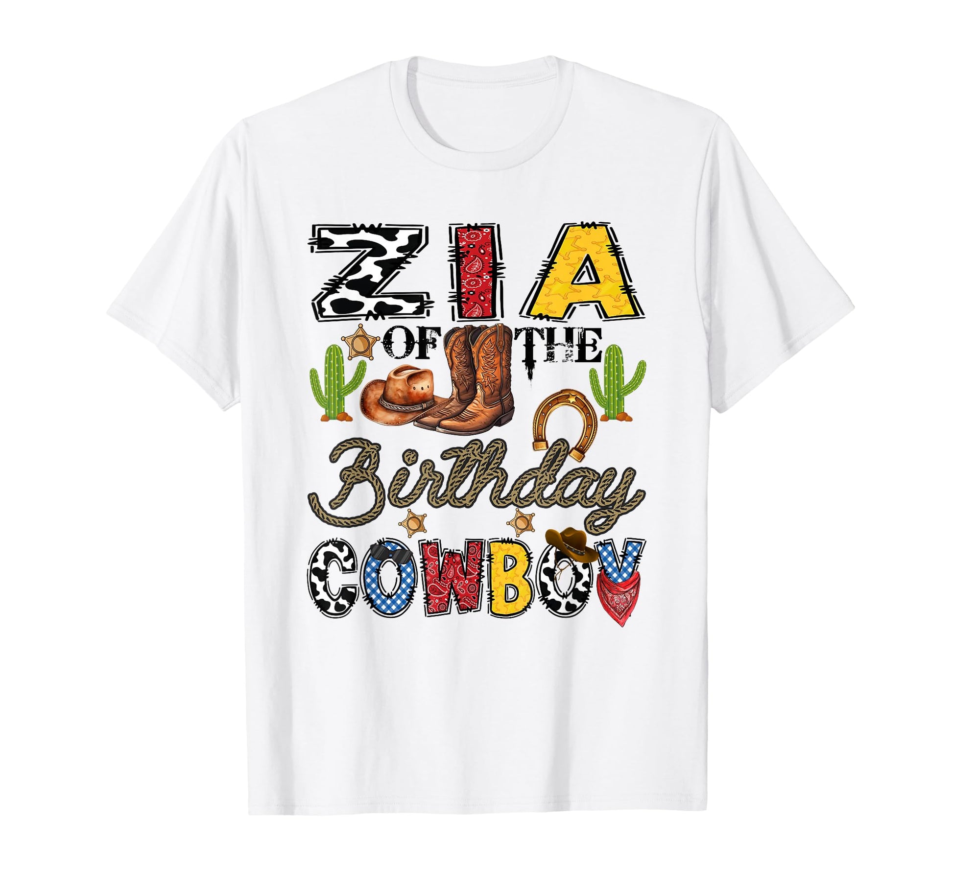 Zia Birthday Cowboy Western Birthday T-Shirt - Trendy Graphic Men Women - T-Shirt, Sweatshirt, Hoodie