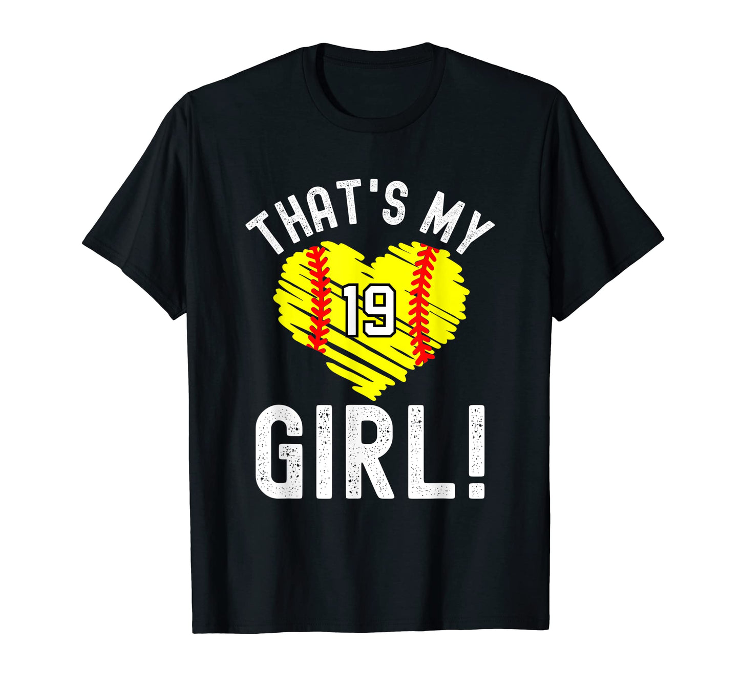 Thats My Number 19 Heart Softball Mom T-Shirt - Graphic Print for Adults - T-Shirt, Sweatshirt, Hoodie