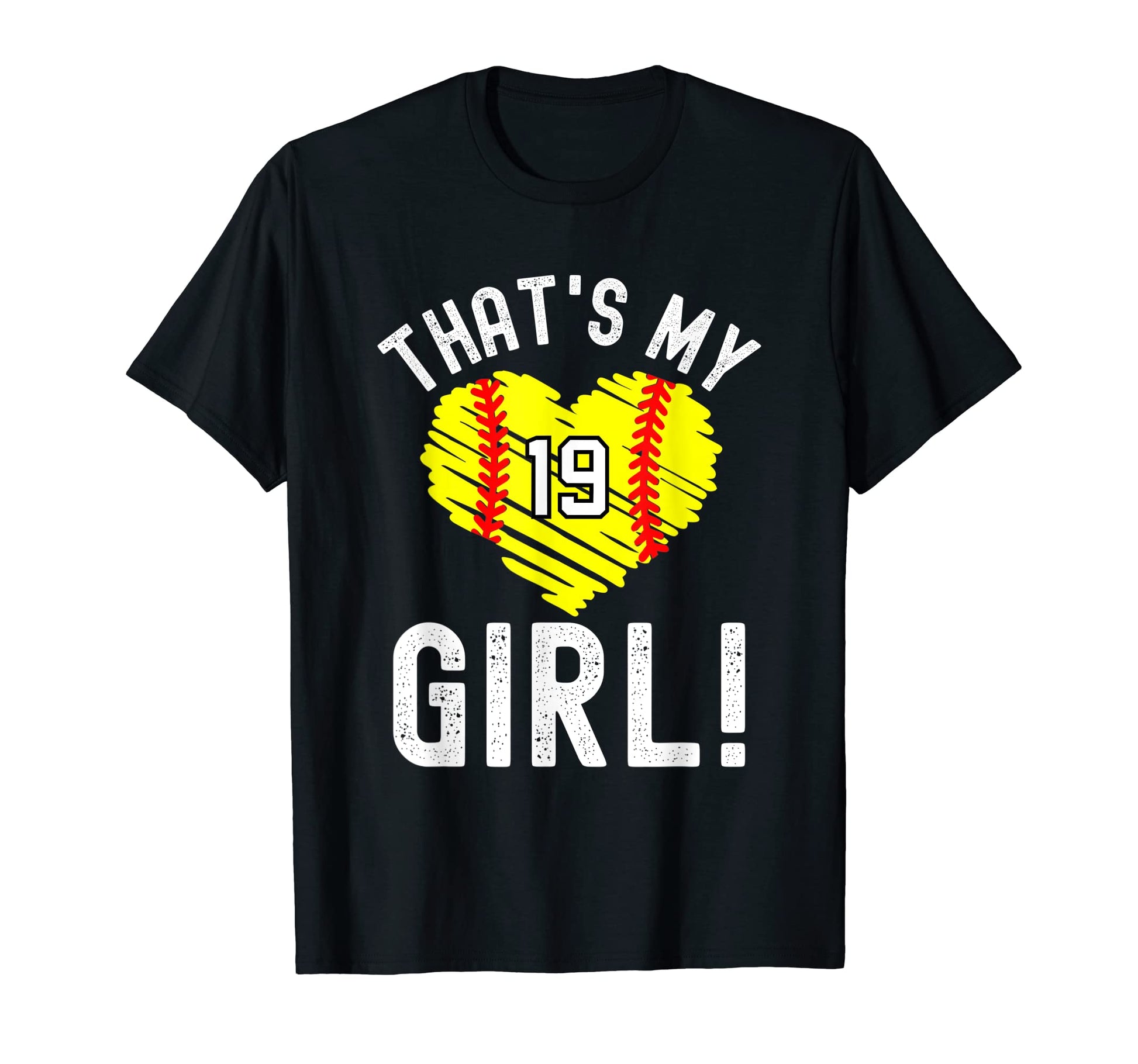 Thats My Number 19 Heart Softball Mom T-Shirt - Graphic Print for Adults - T-Shirt, Sweatshirt, Hoodie