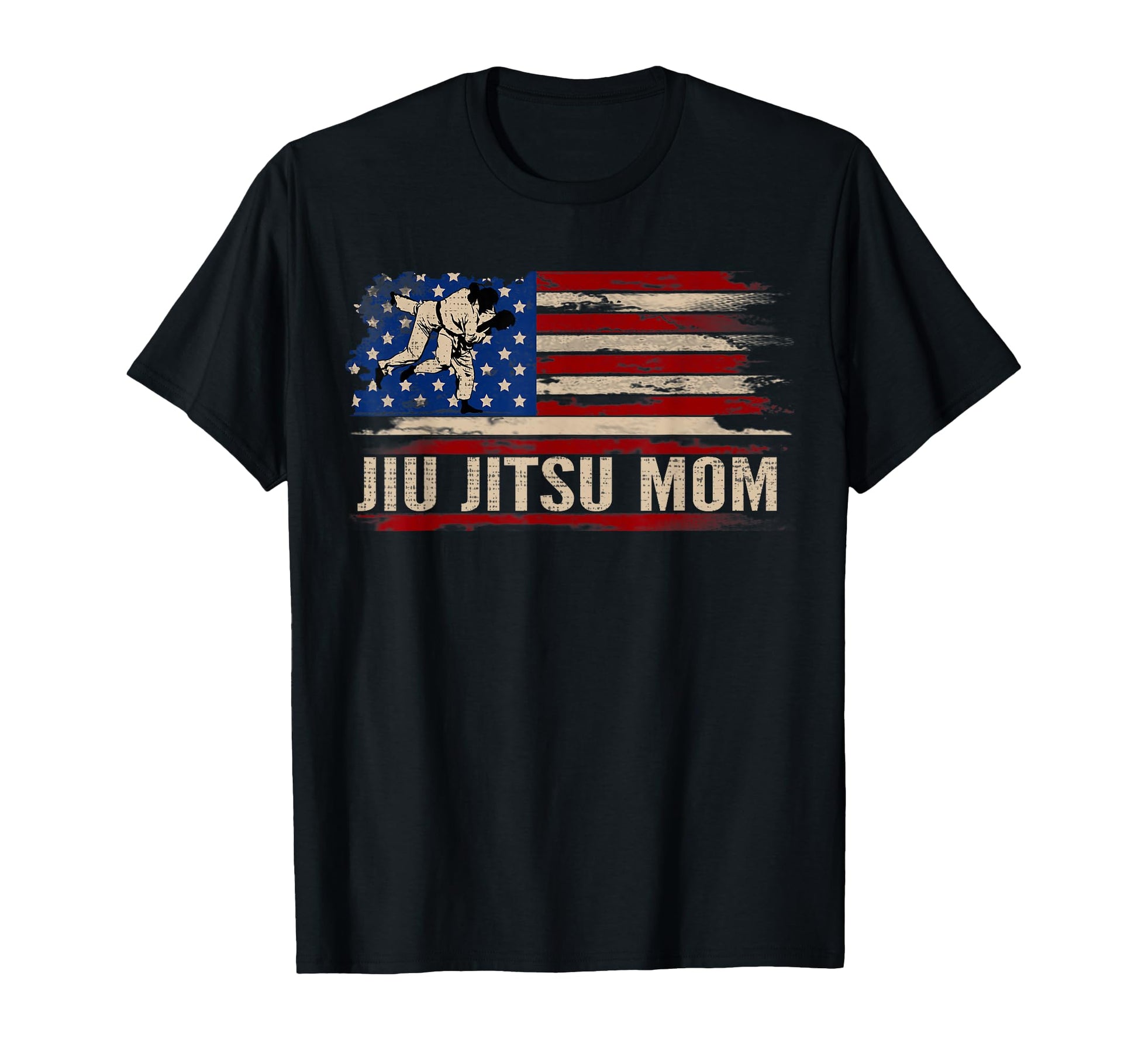 Bjj Jiu Jitsu Mom American Usa Flag T-Shirt - Streetwear Style for Adults - T-Shirt, Sweatshirt, Hoodie