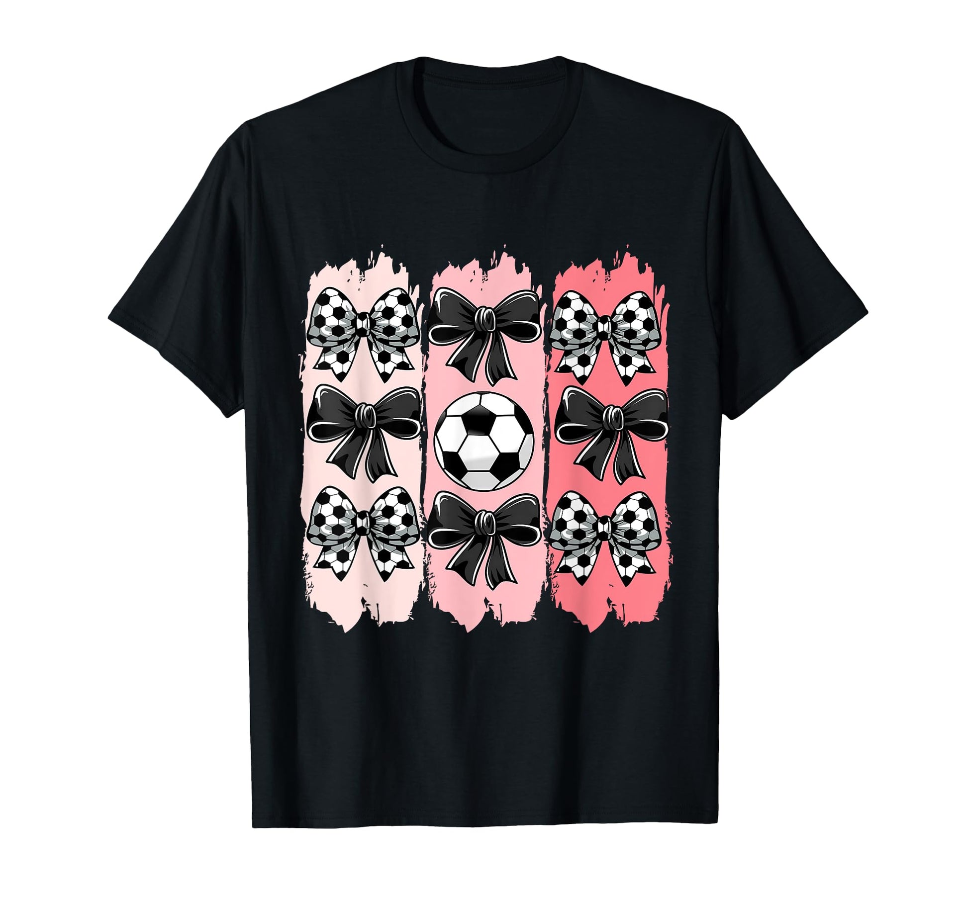 Soccer Coquette Bow Soccer Ball T-Shirt - Custom Art Print Men Women - T-Shirt, Sweatshirt, Hoodie