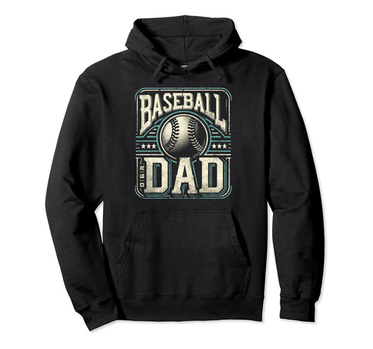 Baseball Dad Fathers Day Hoodie - Novelty Apparel for Adults - T-Shirt, Sweatshirt, Hoodie