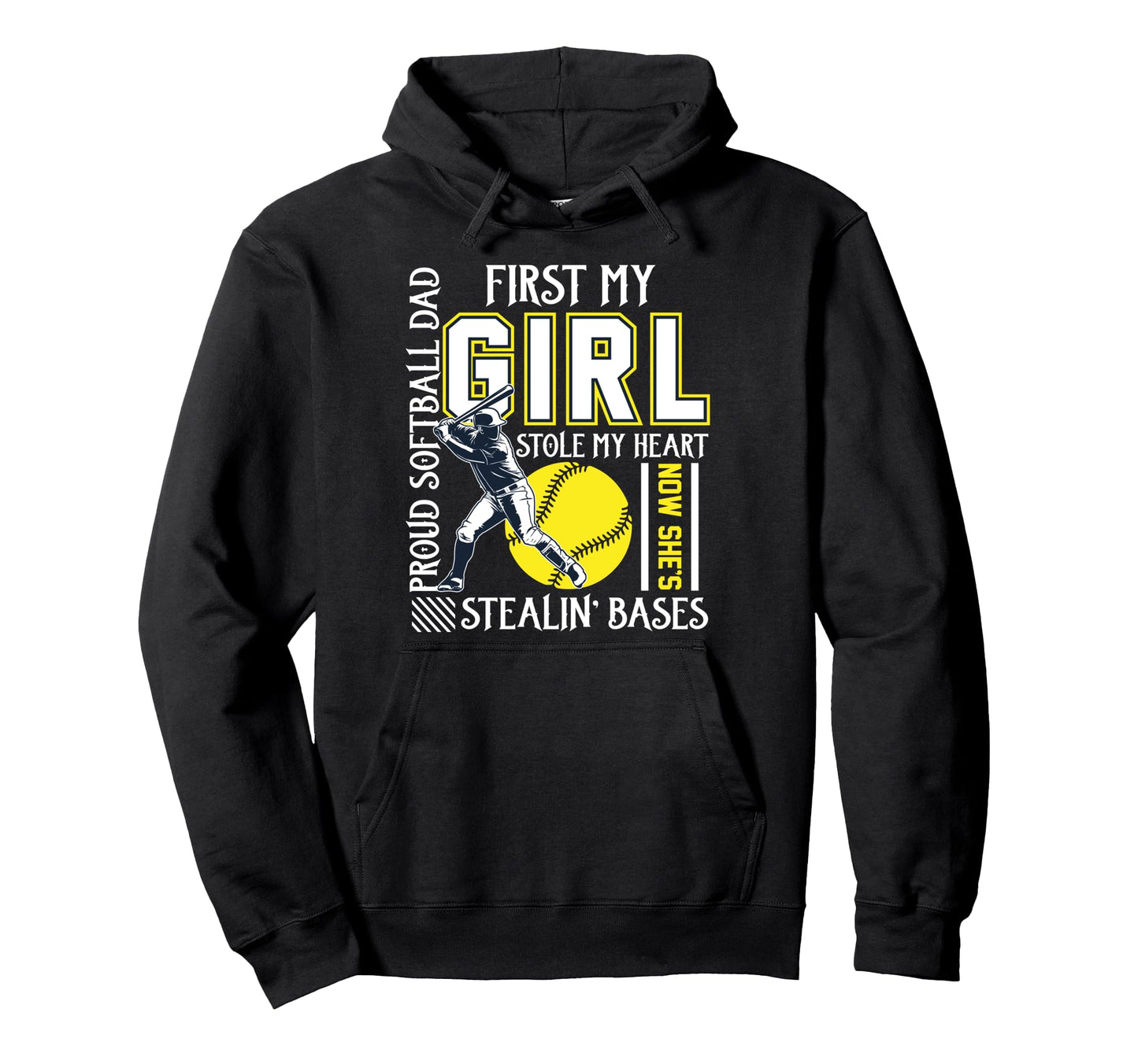 Funny Proud Softball Dad Stole My Heart Hoodie - Novelty Apparel Men Women - T-Shirt, Sweatshirt, Hoodie