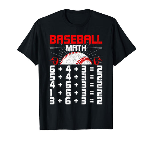 Baseball Math Double Play T-Shirt - Casual Everyday Wear for Adults - T-Shirt, Sweatshirt, Hoodie