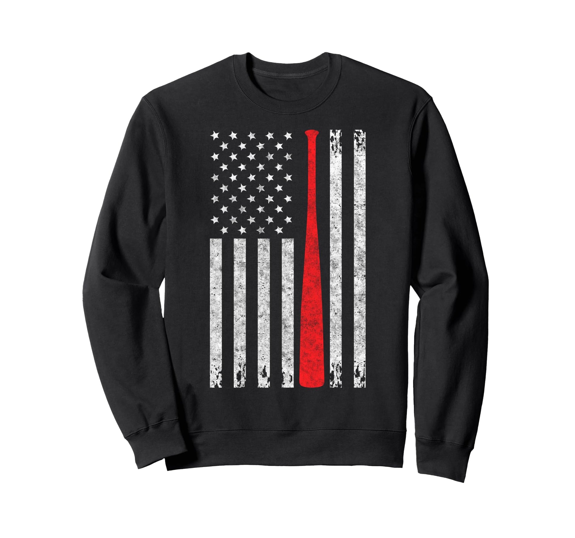 Baseball Us Flag Baseball Lover Sweatshirt - Minimalist Print for Adults - T-Shirt, Sweatshirt, Hoodie