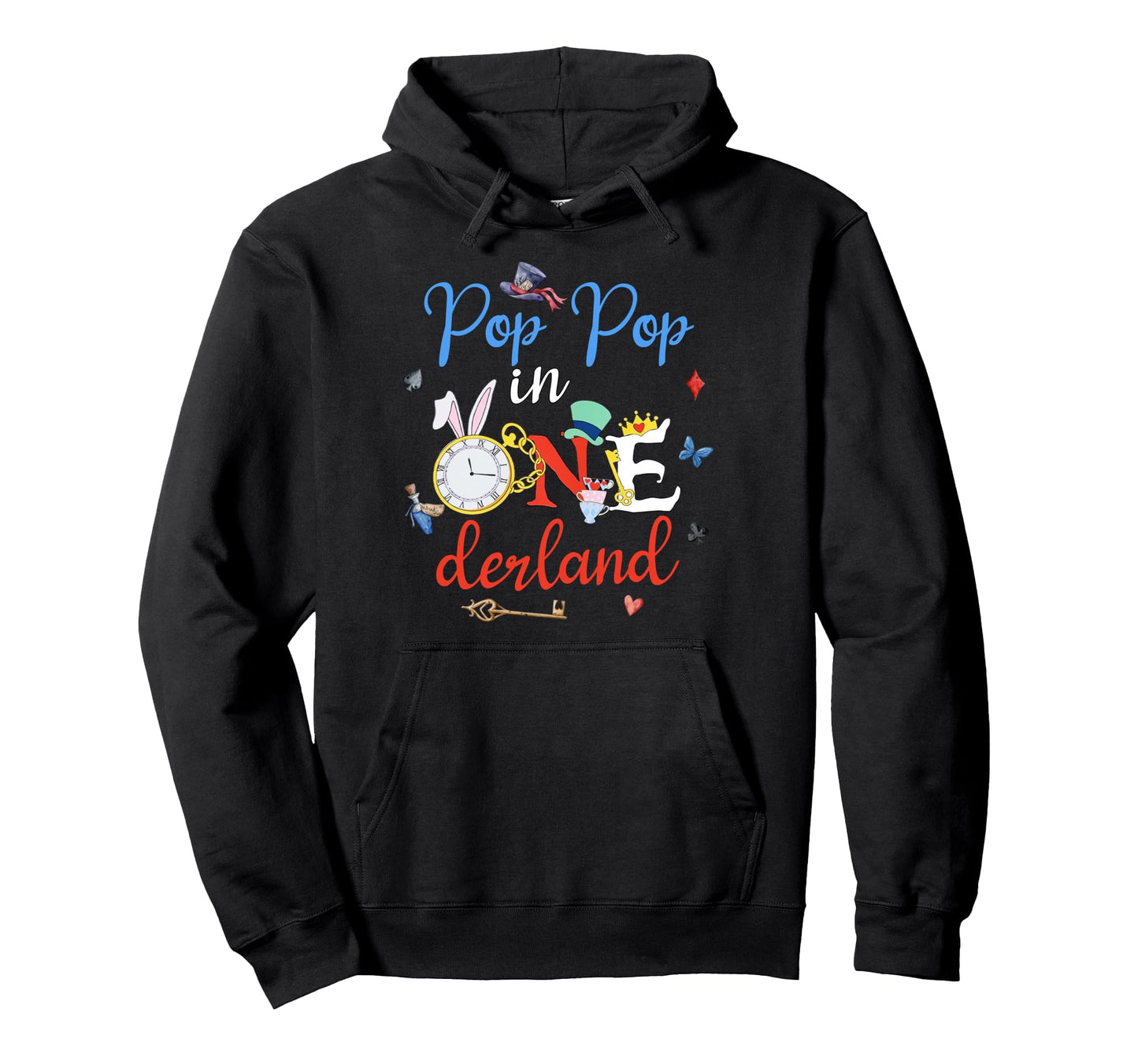 Pop Pop Onederland First Birthday Hoodie - Minimalist Print Men Women - T-Shirt, Sweatshirt, Hoodie