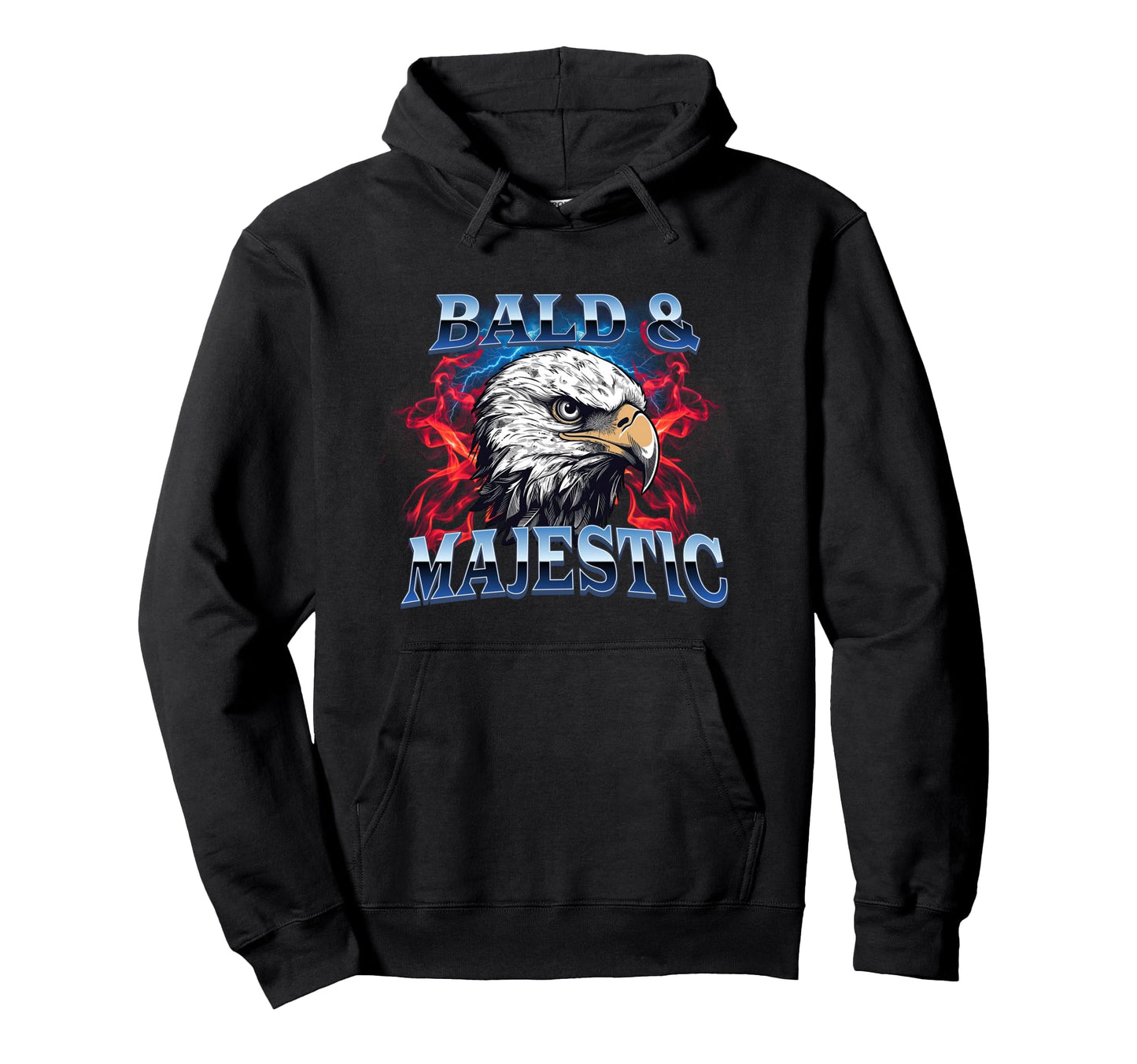 Funny Bald And Majestic Dad Joke Hair Loss Hoodie - Graphic Print Unisex - T-Shirt, Sweatshirt, Hoodie