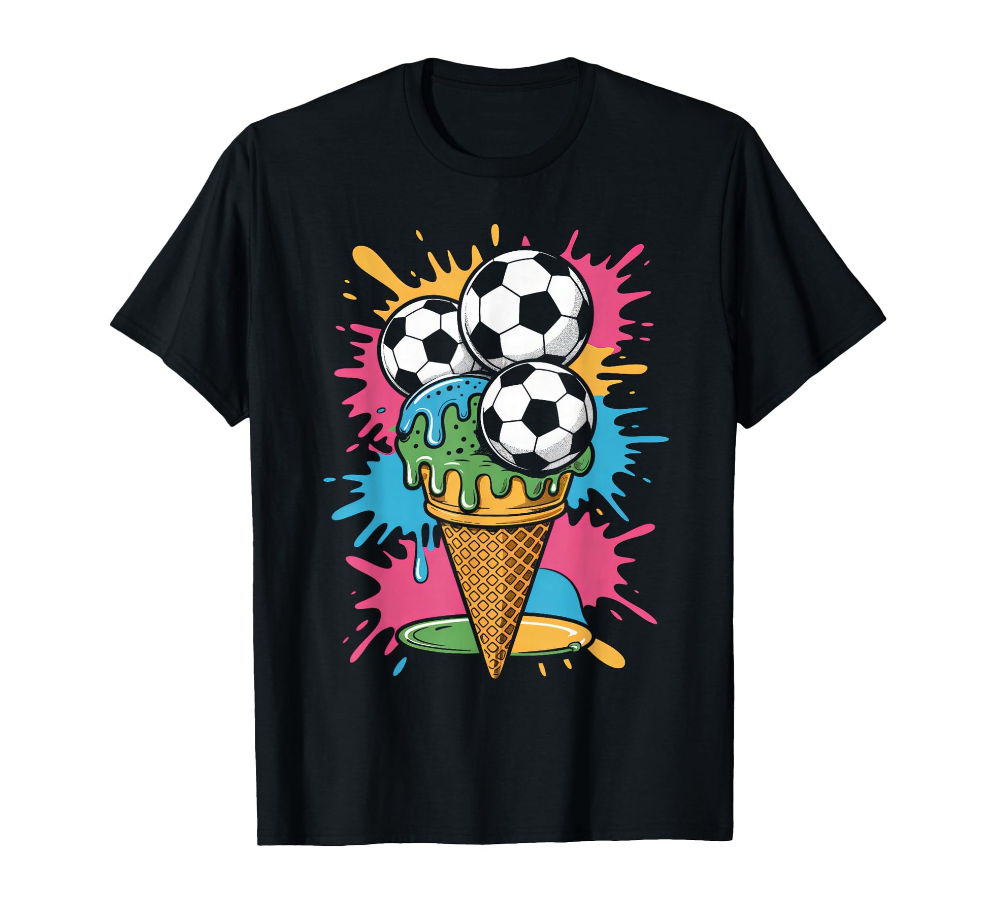 Ice Cream Colorful Soccer Fan Soccer T-Shirt - Minimalist Print Men Women - T-Shirt, Sweatshirt, Hoodie