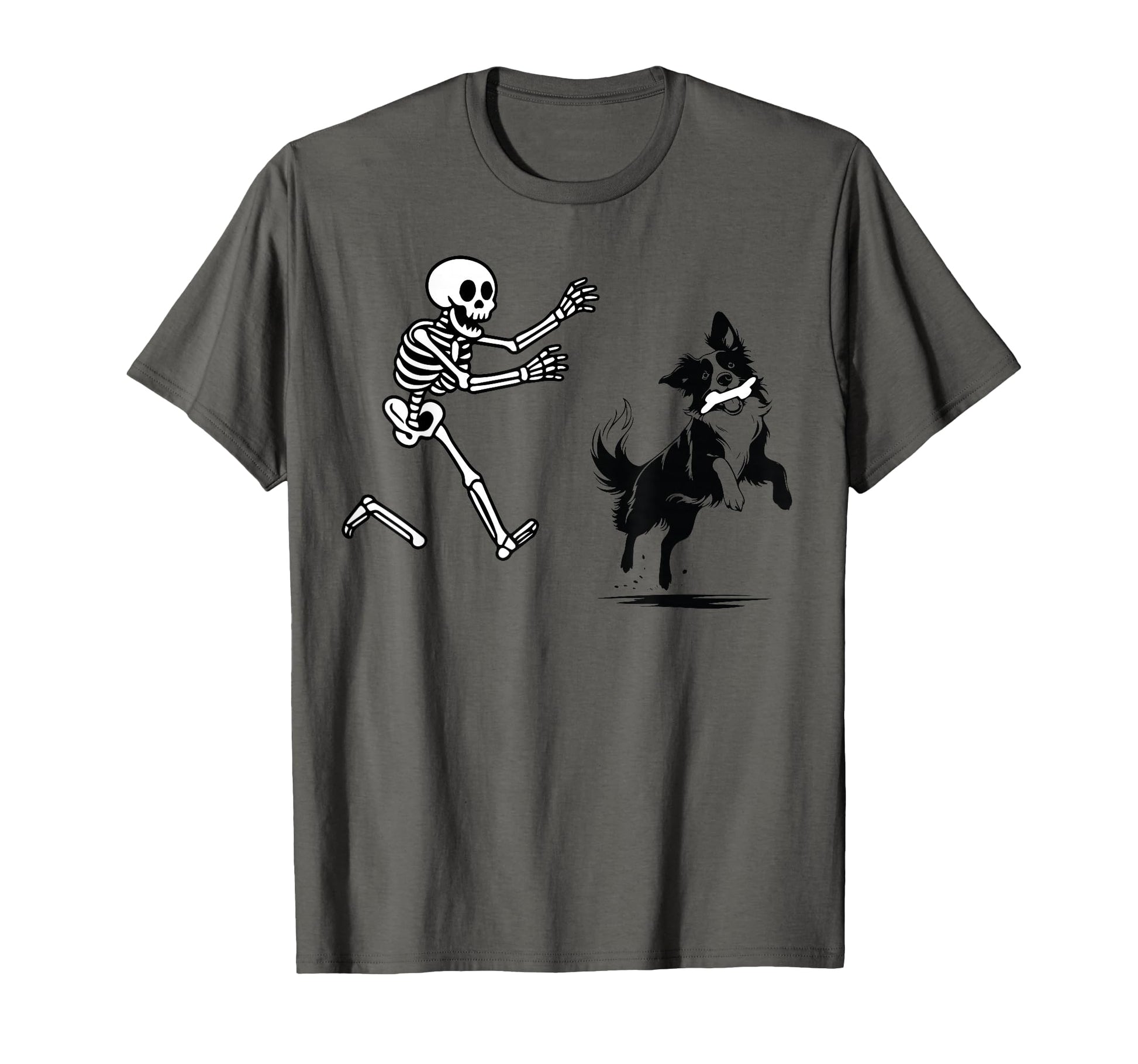 Funny Border Collie Running Skeleton T-Shirt - Trendy Graphic for Adults - T-Shirt, Sweatshirt, Hoodie