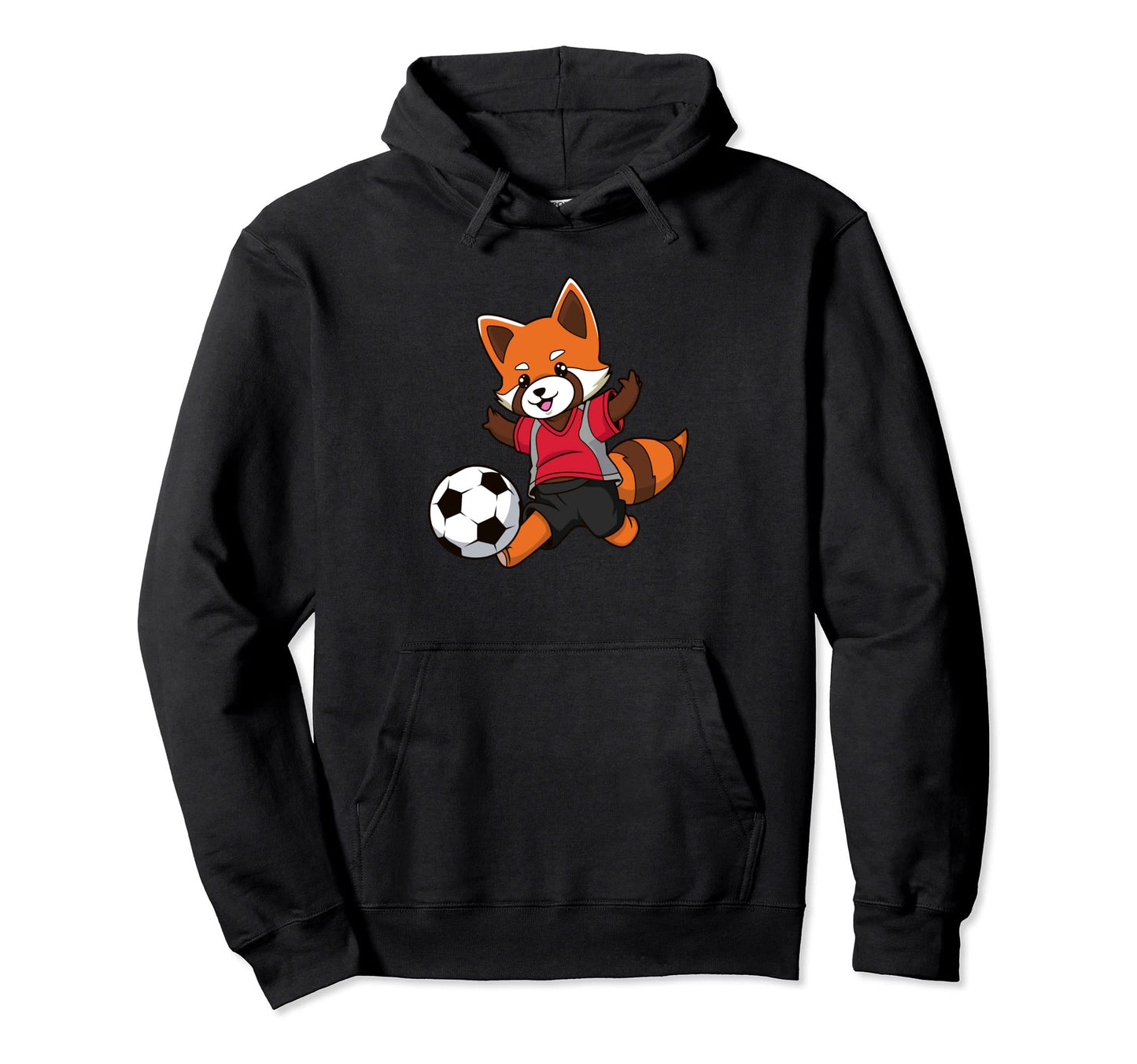 Red Panda Soccer Hoodie - Graphic Print Men Women - T-Shirt, Sweatshirt, Hoodie