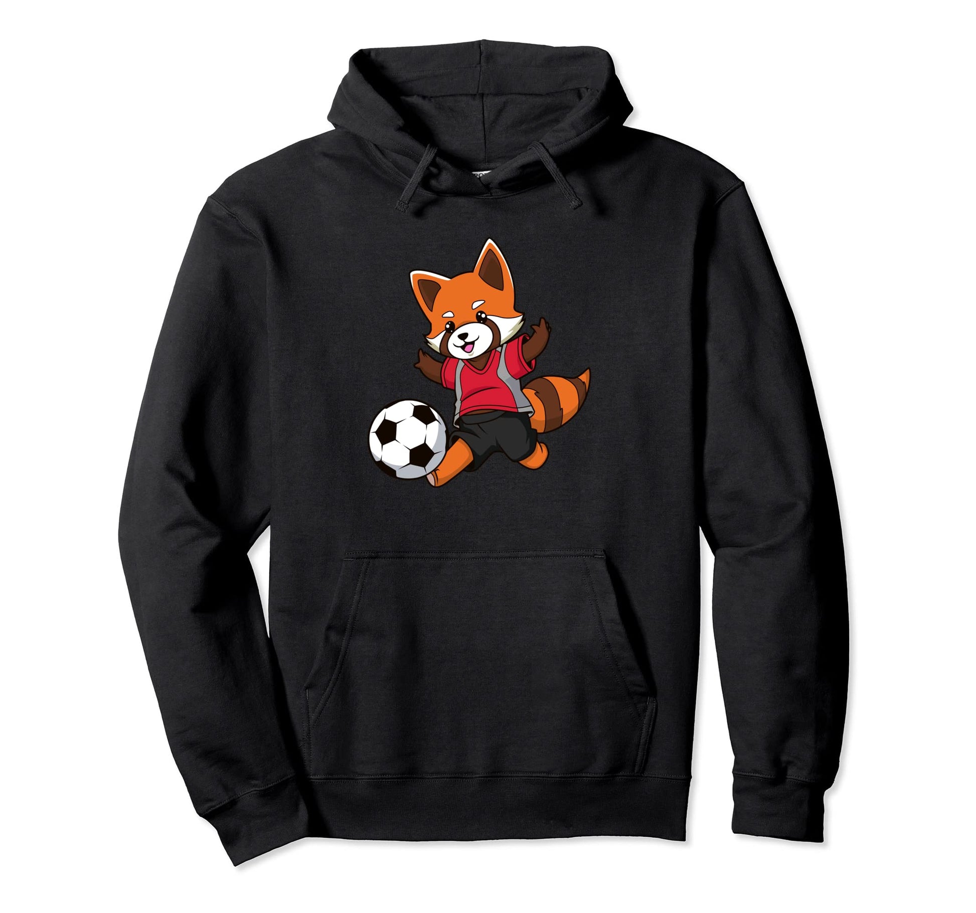 Red Panda Soccer Hoodie - Graphic Print Men Women - T-Shirt, Sweatshirt, Hoodie