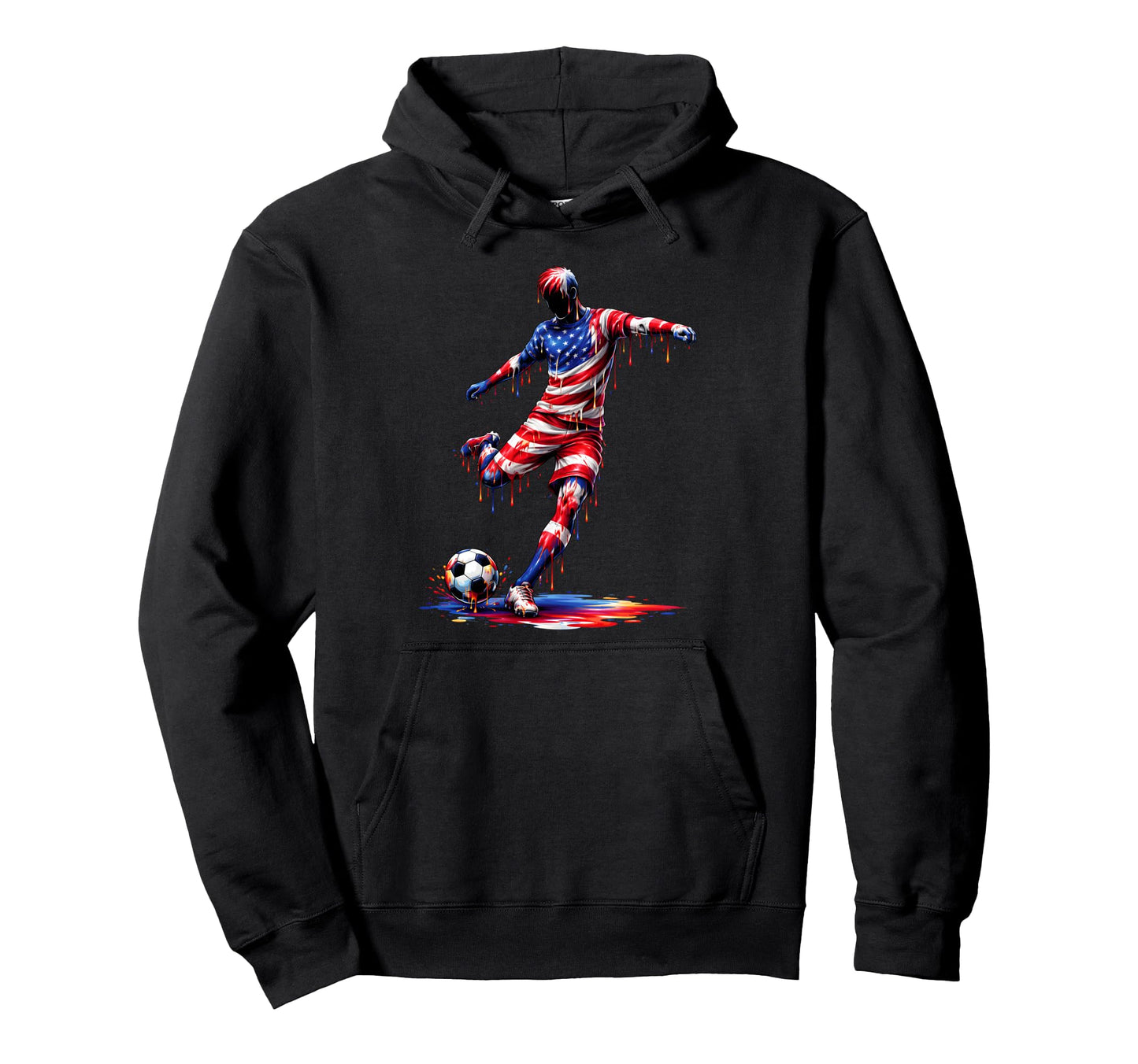 Soccer Drip American Flag 4Th July Sports Hoodie - Graphic Print Men Women - T-Shirt, Sweatshirt, Hoodie