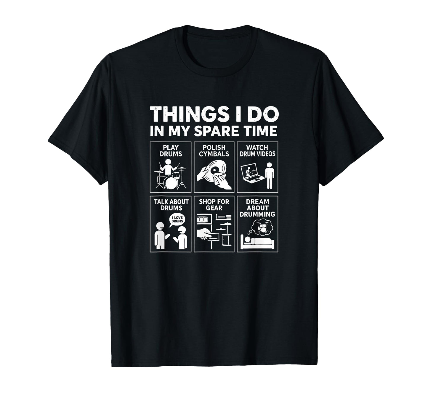 Funny Drummer Dad Music Lover Things I T-Shirt - Custom Art Print Unisex - T-Shirt, Sweatshirt, Hoodie