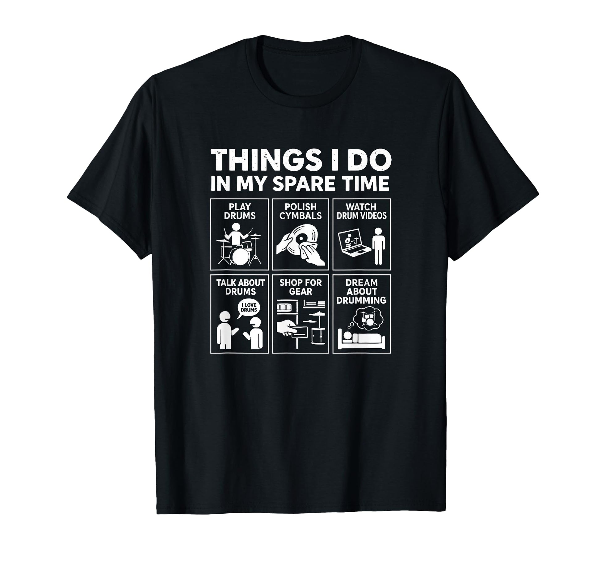 Funny Drummer Dad Music Lover Things I T-Shirt - Custom Art Print Unisex - T-Shirt, Sweatshirt, Hoodie