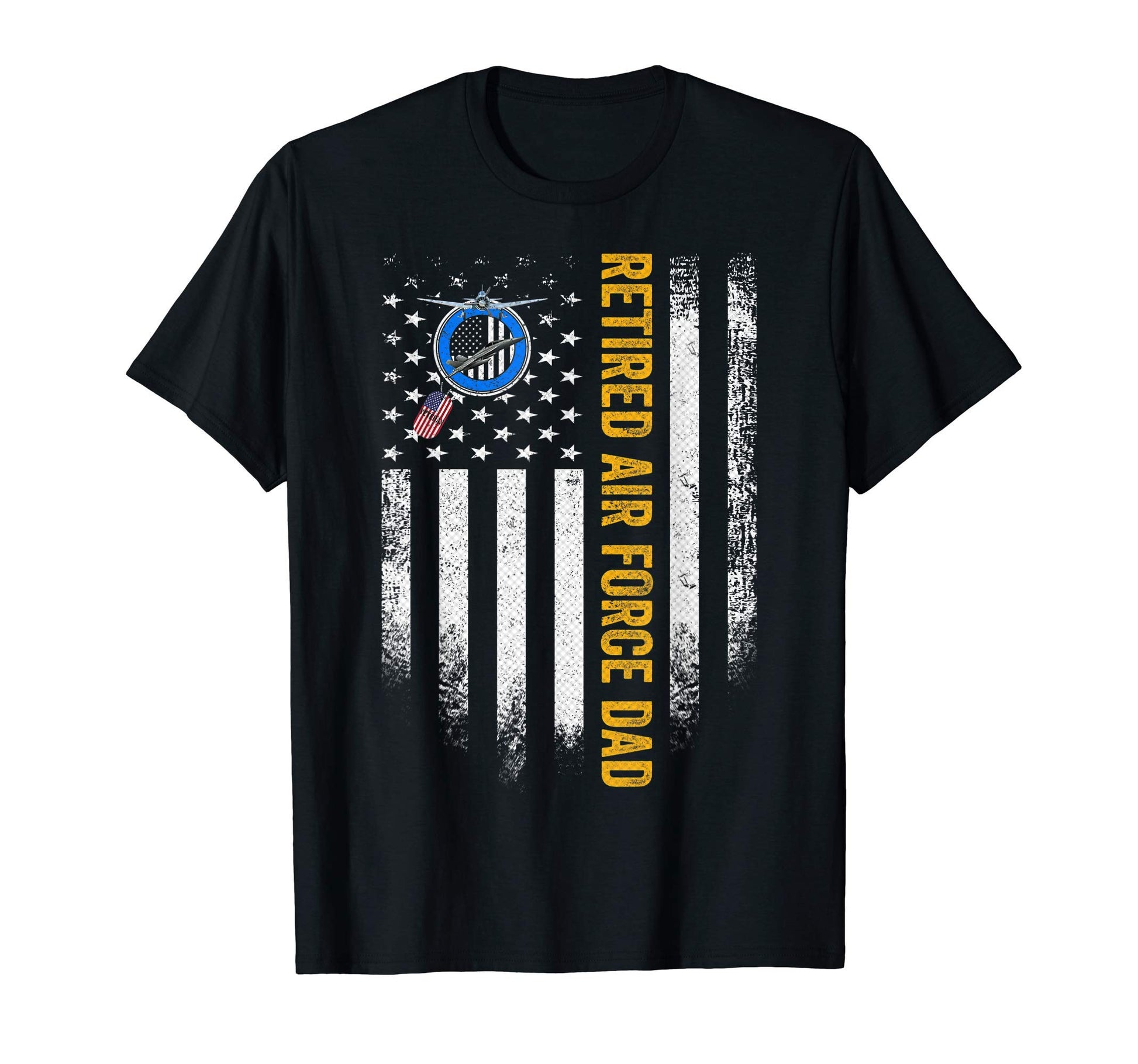 Usa American Flag Retired Us Air Force T-Shirt - Custom Art Print Unisex - T-Shirt, Sweatshirt, Hoodie