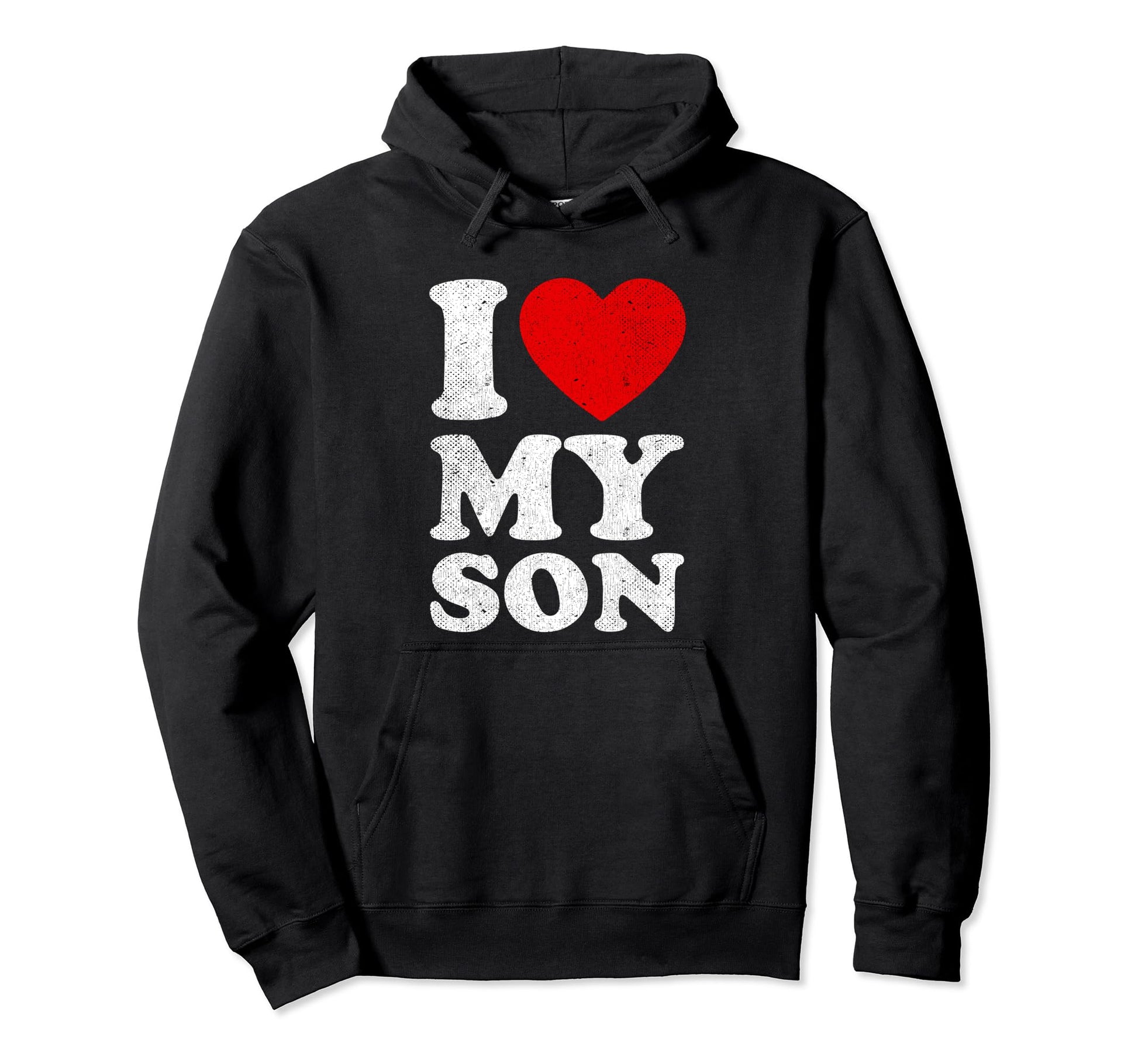 I Love My Son Red Heart Mom Outfit Dad Hoodie - Trendy Graphic for Adults - T-Shirt, Sweatshirt, Hoodie