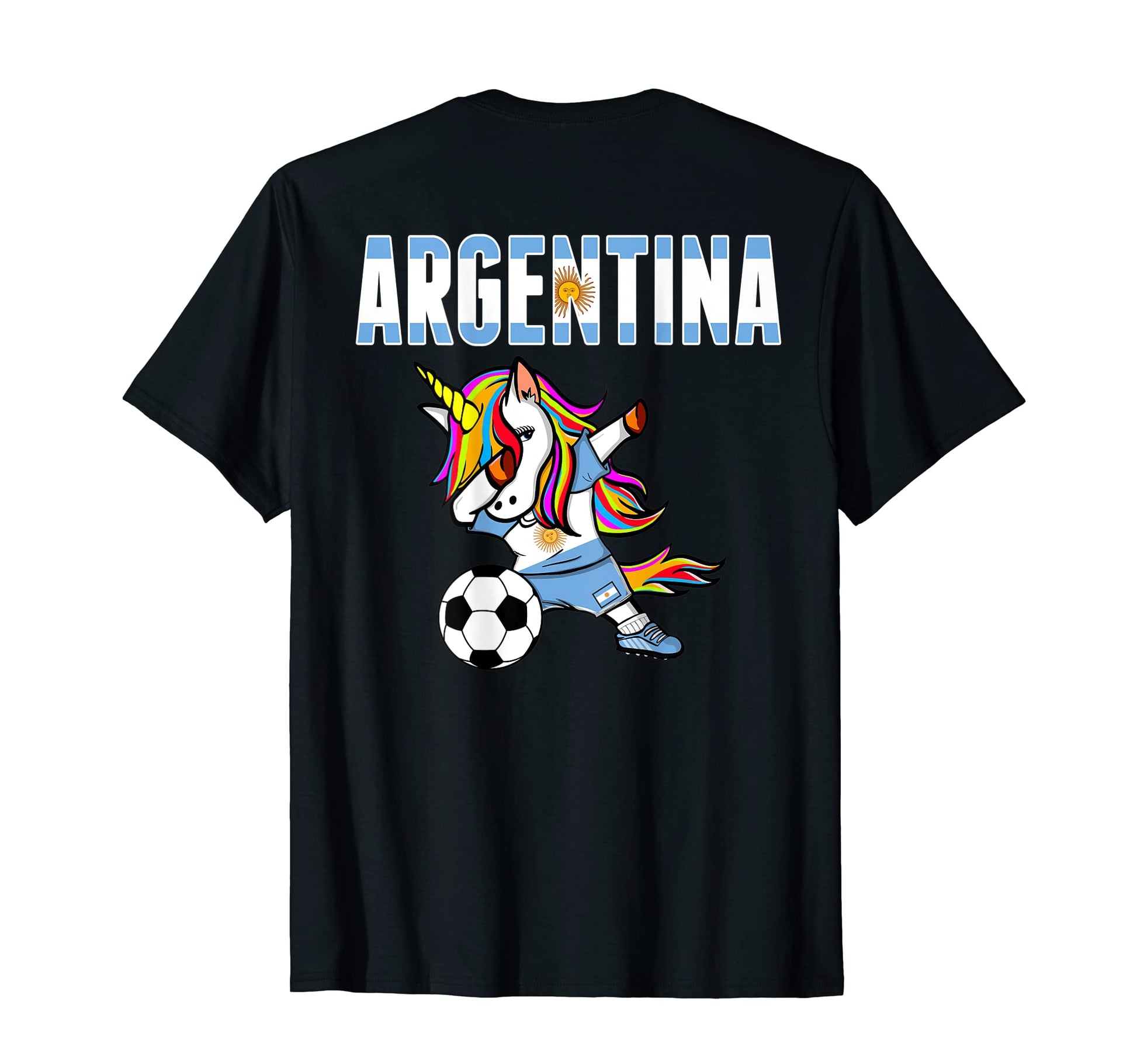 Dabbing Unicorn Argentina Soccer Fan T-Shirt - Minimalist Print Men Women - T-Shirt, Sweatshirt, Hoodie
