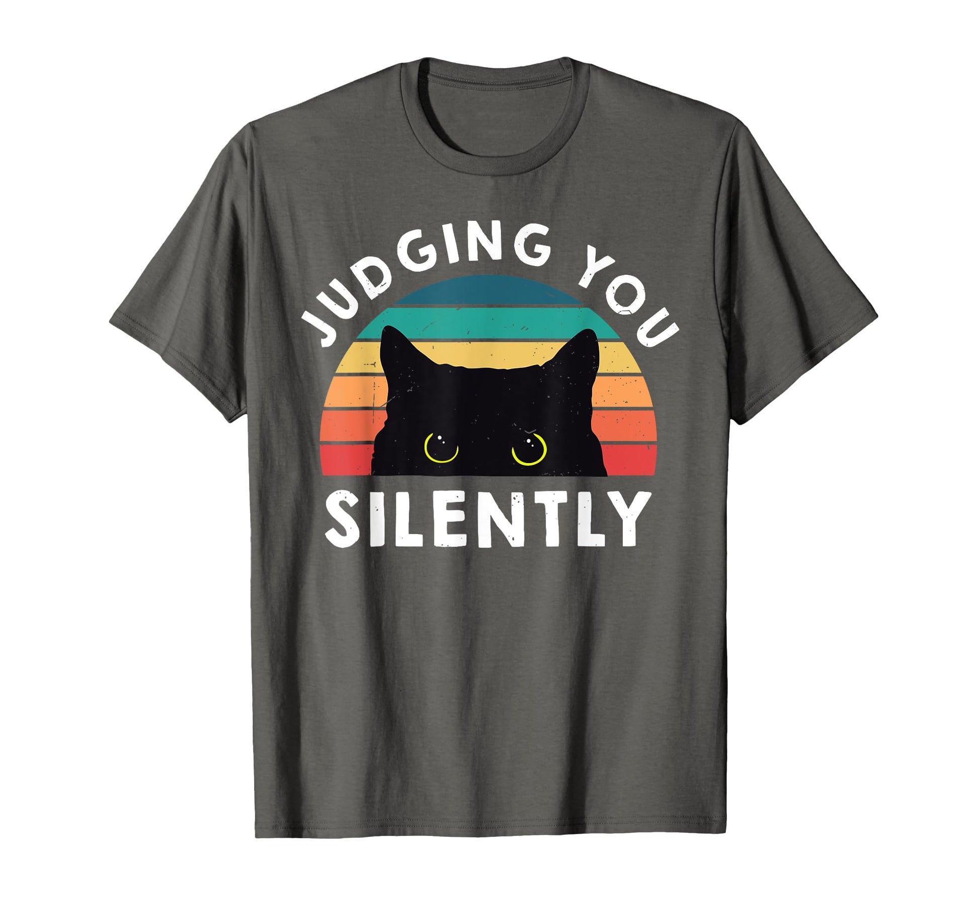 Funny Black Cat Judging You Silently T-Shirt - Minimalist Print for Adults - T-Shirt, Sweatshirt, Hoodie