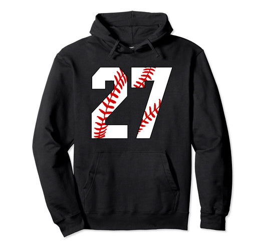 27 Baseball Laces Baseball Mom Jersey Hoodie - Novelty Apparel Unisex - T-Shirt, Sweatshirt, Hoodie