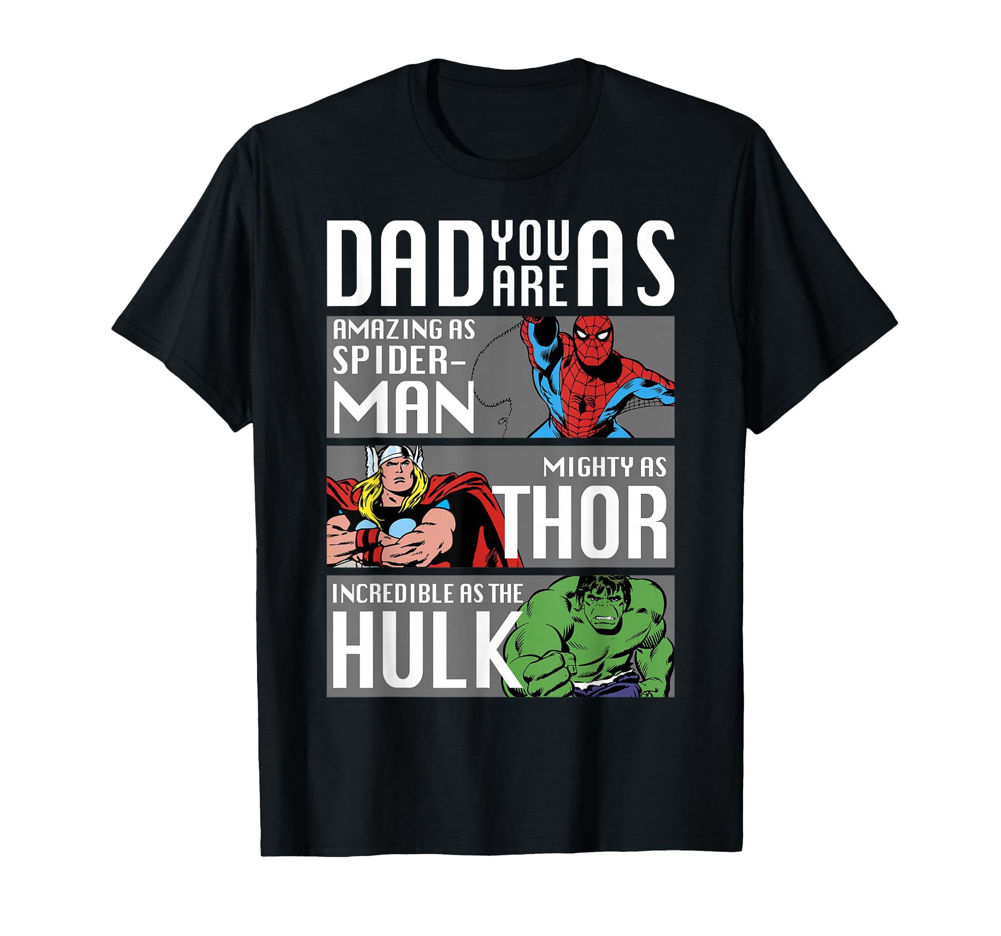 Marvel Fathers Day Spider Thor Hulk Dad T-Shirt - Aesthetic Graphic Unisex - T-Shirt, Sweatshirt, Hoodie
