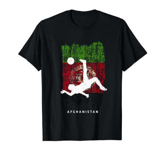 Afghanistan Flag Soccer Player T-Shirt - Custom Art Print Men Women - T-Shirt, Sweatshirt, Hoodie