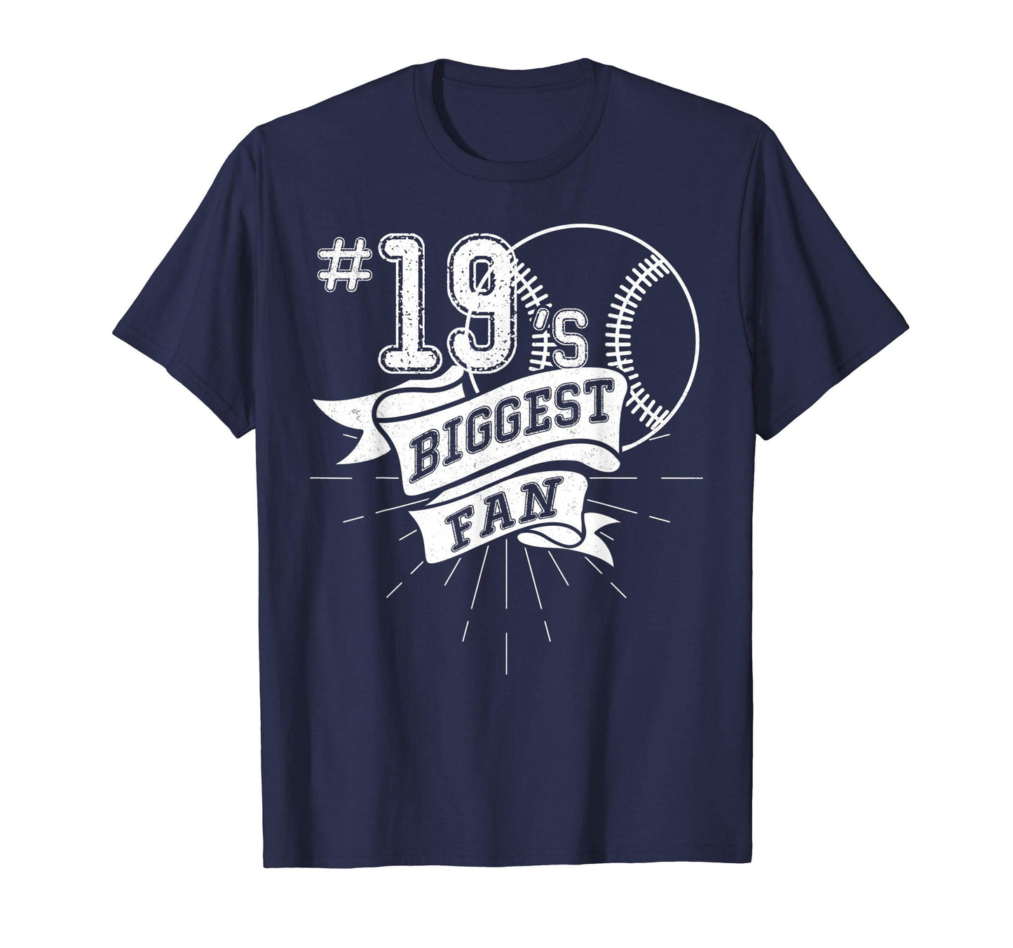 Biggest Fan Baseball Player Number 19 T-Shirt - Custom Art Print Men Women - T-Shirt, Sweatshirt, Hoodie