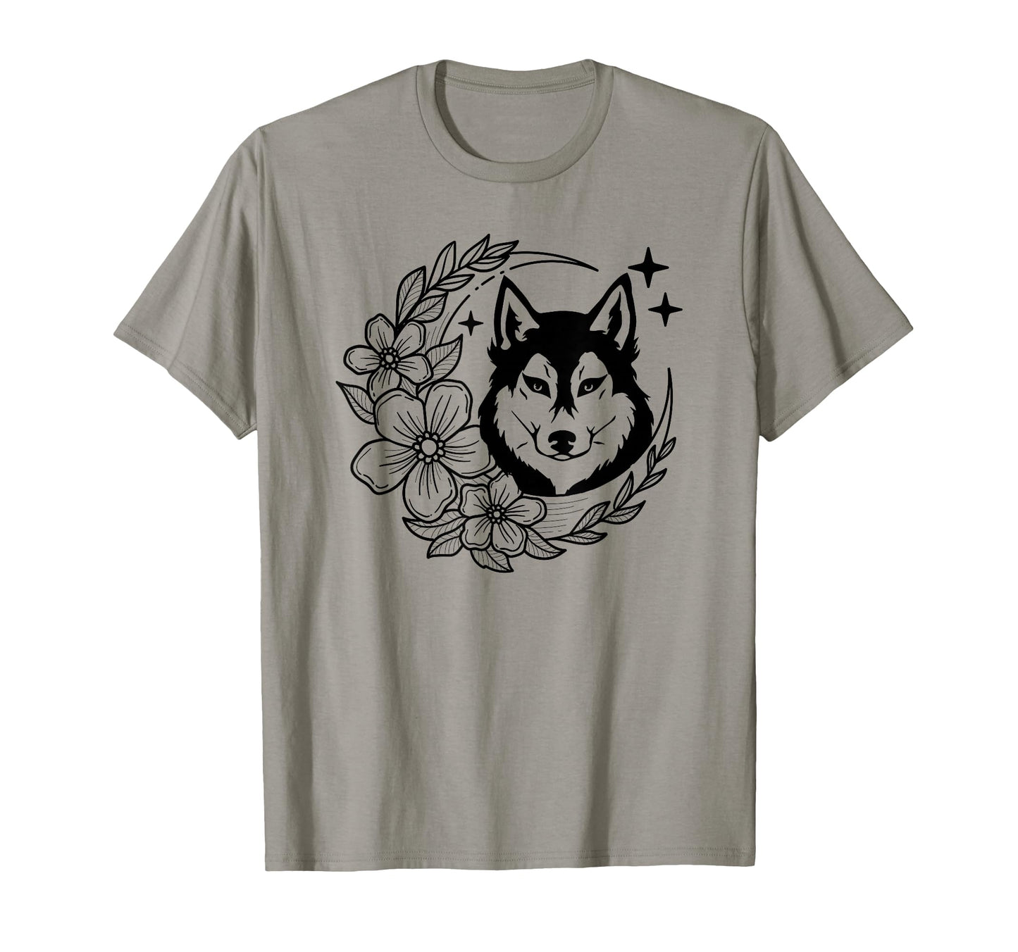 Husky Dog Flowers Husky Owner Husky Lover T-Shirt - Custom Art Print Unisex - T-Shirt, Sweatshirt, Hoodie