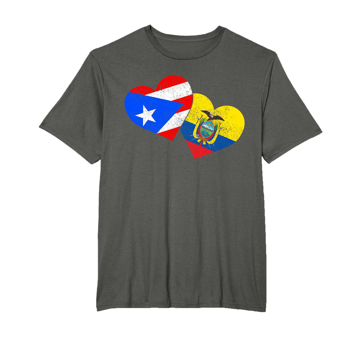 Ecuador Puerto Rico Flag Heart Ecuadorian T-Shirt - Trendy Graphic Unisex - T-Shirt, Sweatshirt, Hoodie