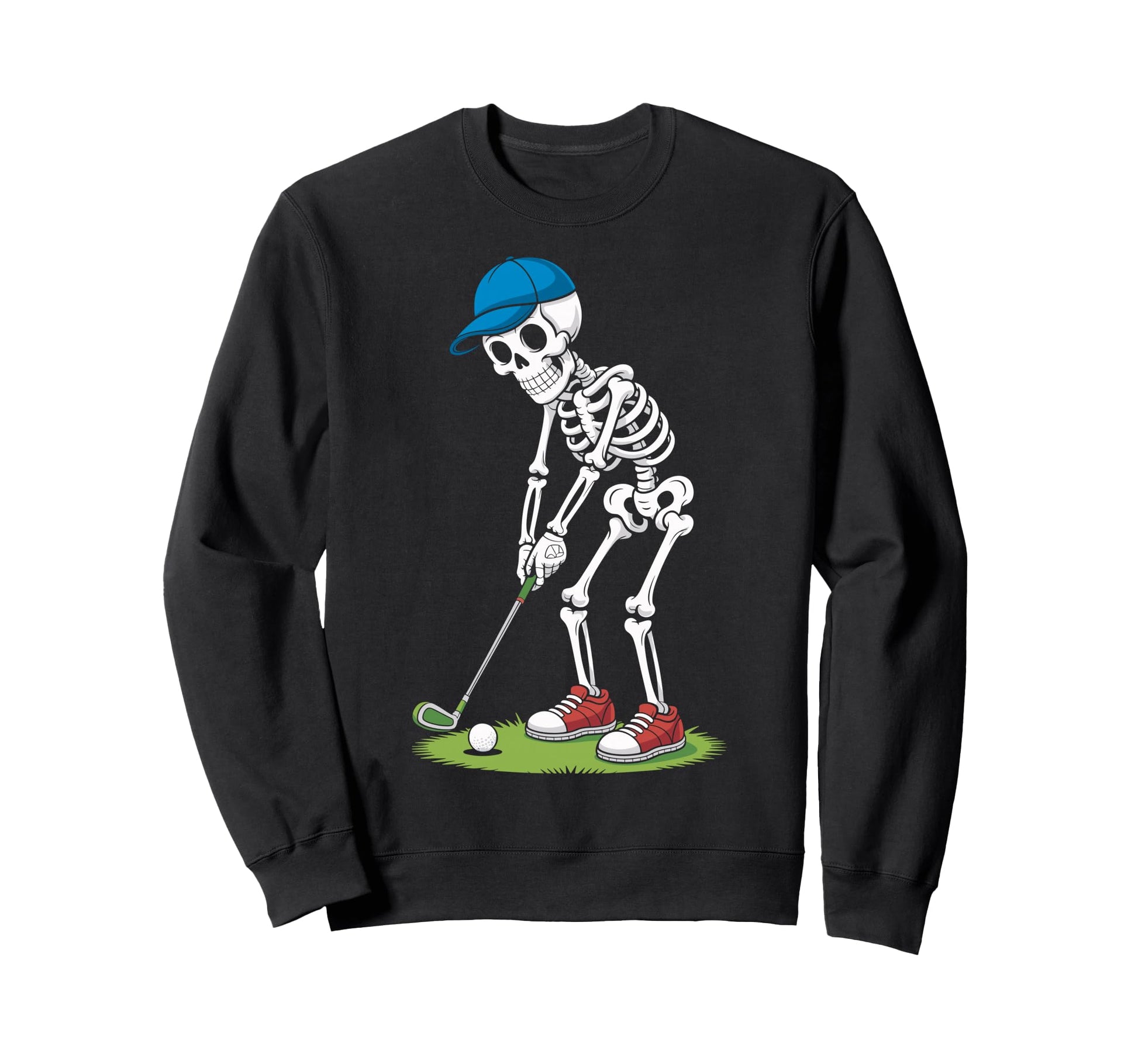 Skeleton Golf Halloween Golfer Sweatshirt - Custom Art Print for Adults - T-Shirt, Sweatshirt, Hoodie