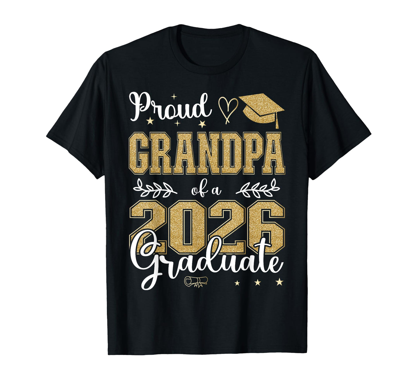 Proud Grandpa Class 2026 Graduate T-Shirt - Minimalist Print for Adults - T-Shirt, Sweatshirt, Hoodie