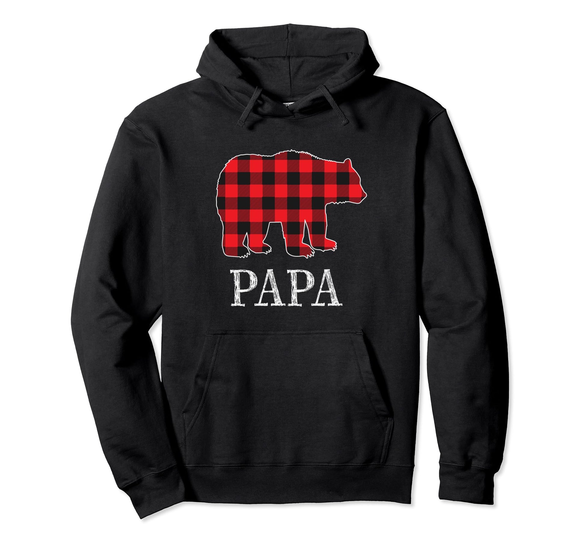 Buffalo Check Papa Bear Matching Family Hoodie - Graphic Print Men Women - T-Shirt, Sweatshirt, Hoodie