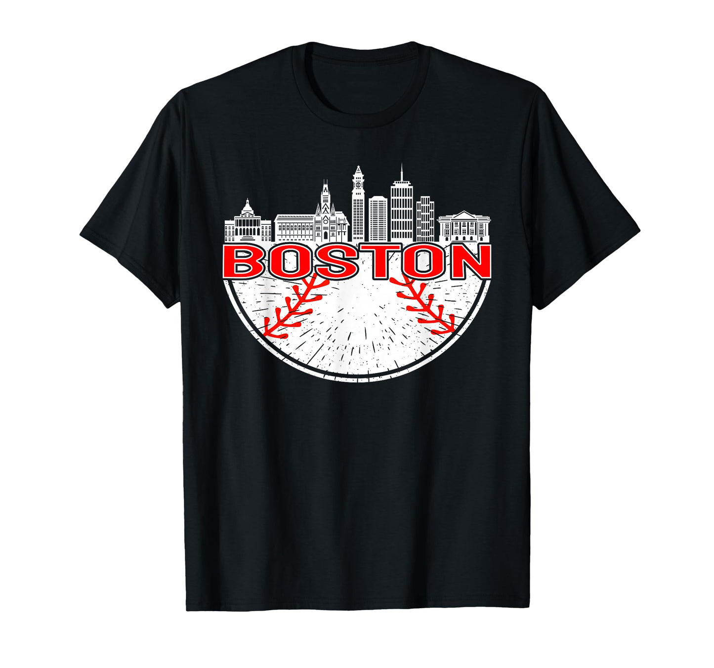 Boston Baseball And T-Shirt - Custom Art Print Unisex - T-Shirt, Sweatshirt, Hoodie