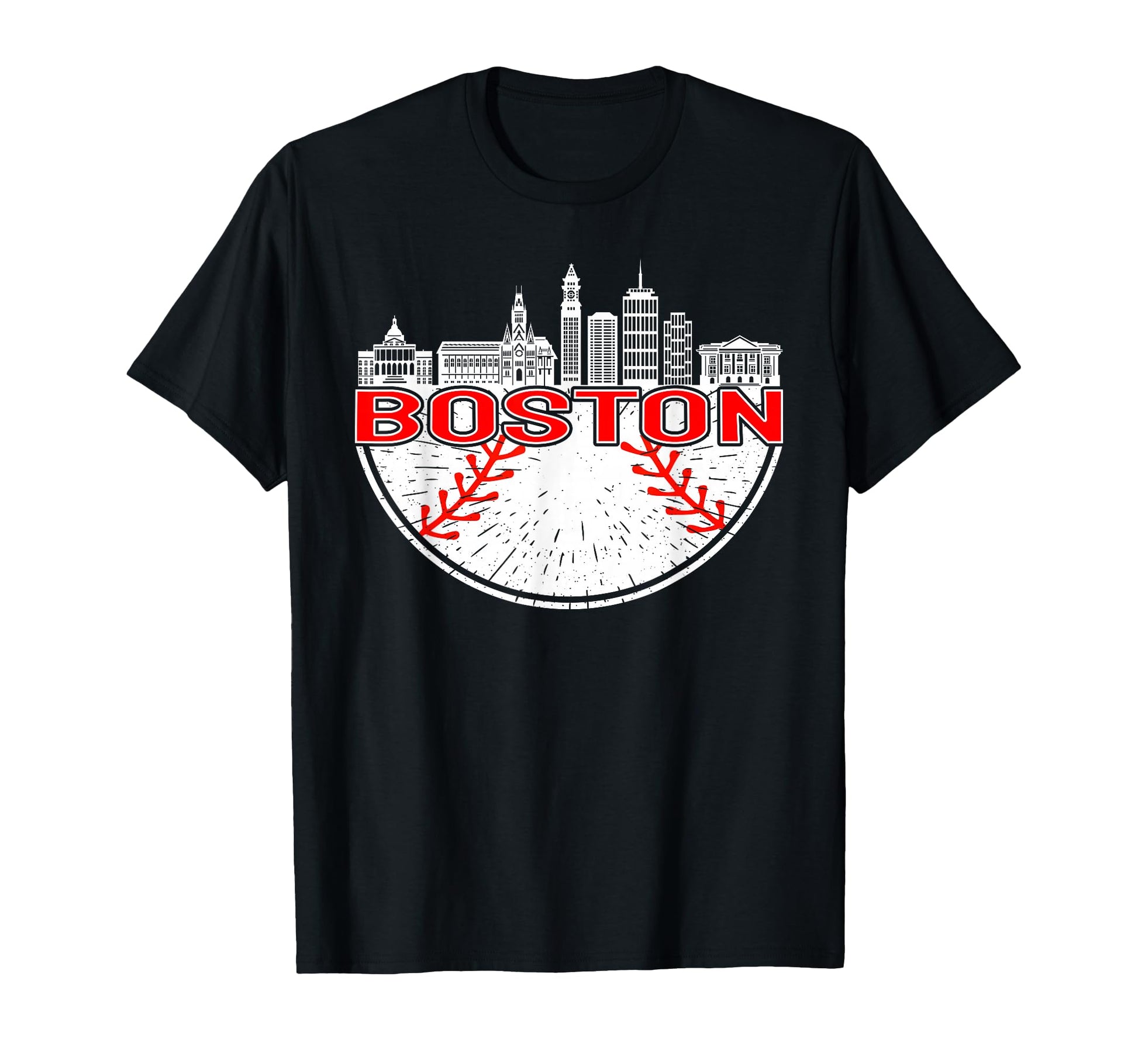 Boston Baseball And T-Shirt - Custom Art Print Unisex - T-Shirt, Sweatshirt, Hoodie