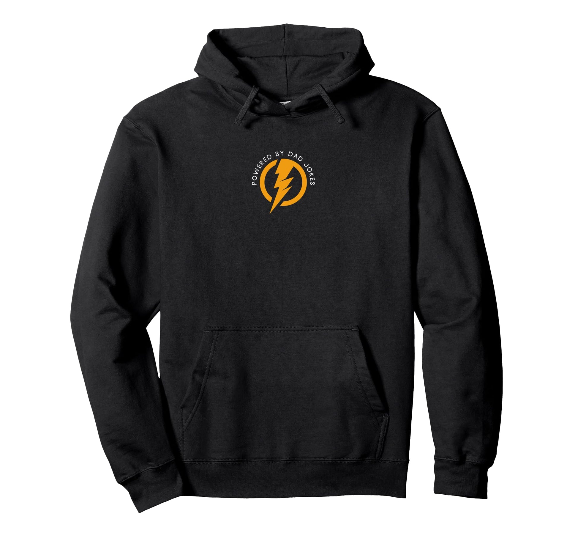 Powered Dad Jokes Funny Minimalist Dad Hoodie - Graphic Print Men Women - T-Shirt, Sweatshirt, Hoodie