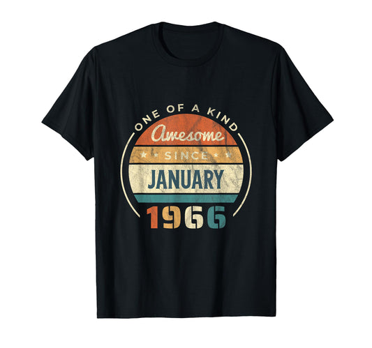 Awesome Since January 1966 Birthday T-Shirt - Fun Novelty Design Men Women - T-Shirt, Sweatshirt, Hoodie