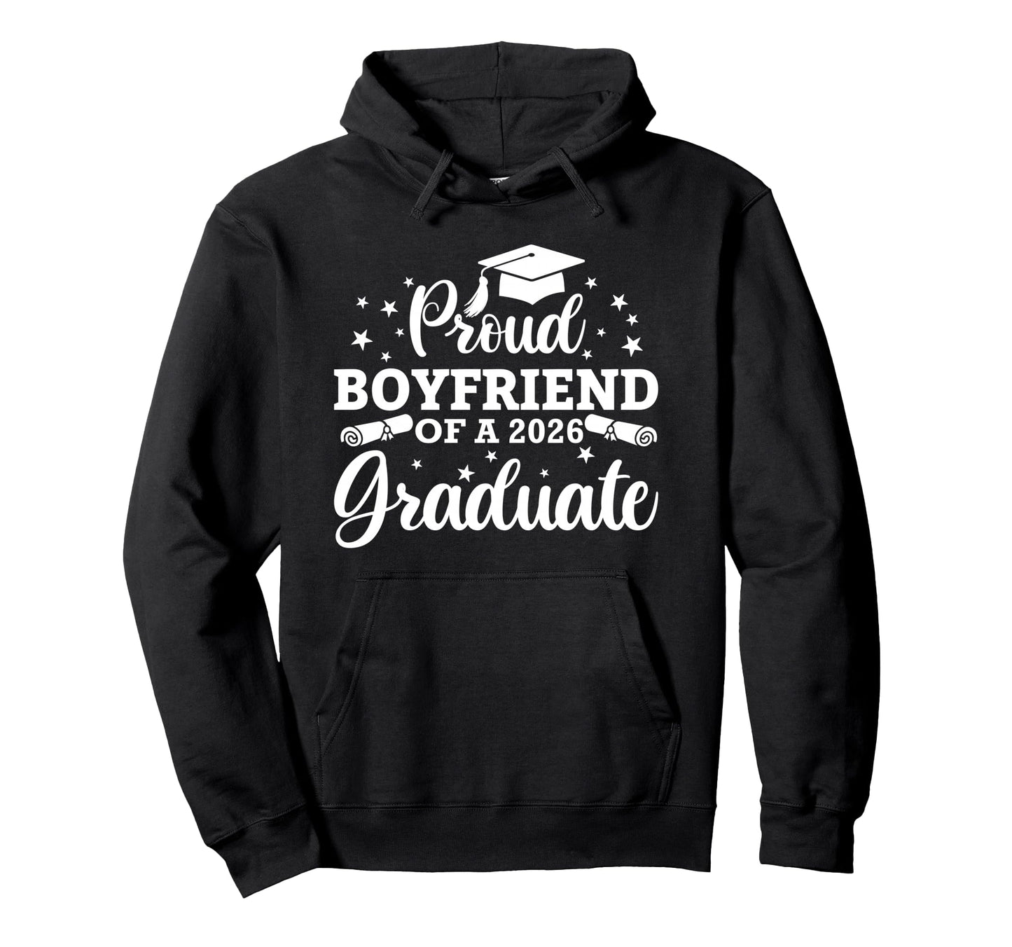 Proud Boyfriend 2026 Graduate Senior Hoodie - Graphic Print for Adults - T-Shirt, Sweatshirt, Hoodie