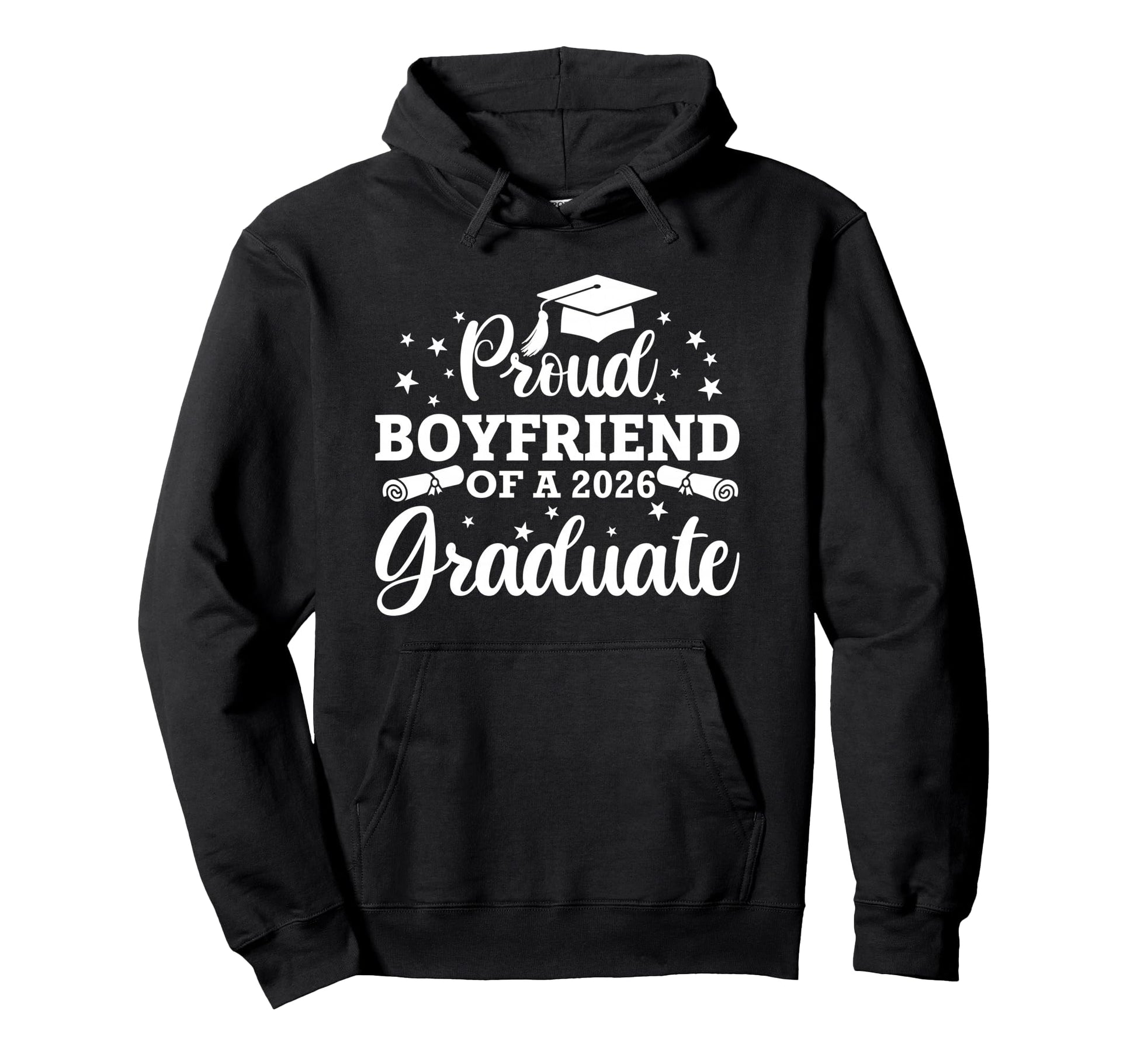 Proud Boyfriend 2026 Graduate Senior Hoodie - Graphic Print for Adults - T-Shirt, Sweatshirt, Hoodie