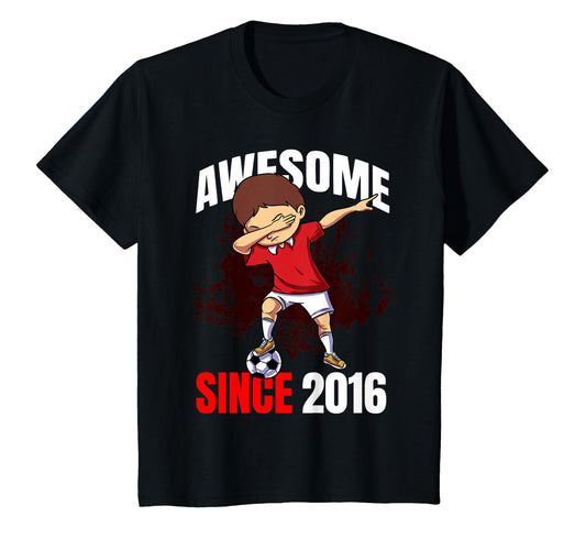 Awesome Since 2016 7Th Soccer Player T-Shirt - Minimalist Print Unisex - T-Shirt, Sweatshirt, Hoodie