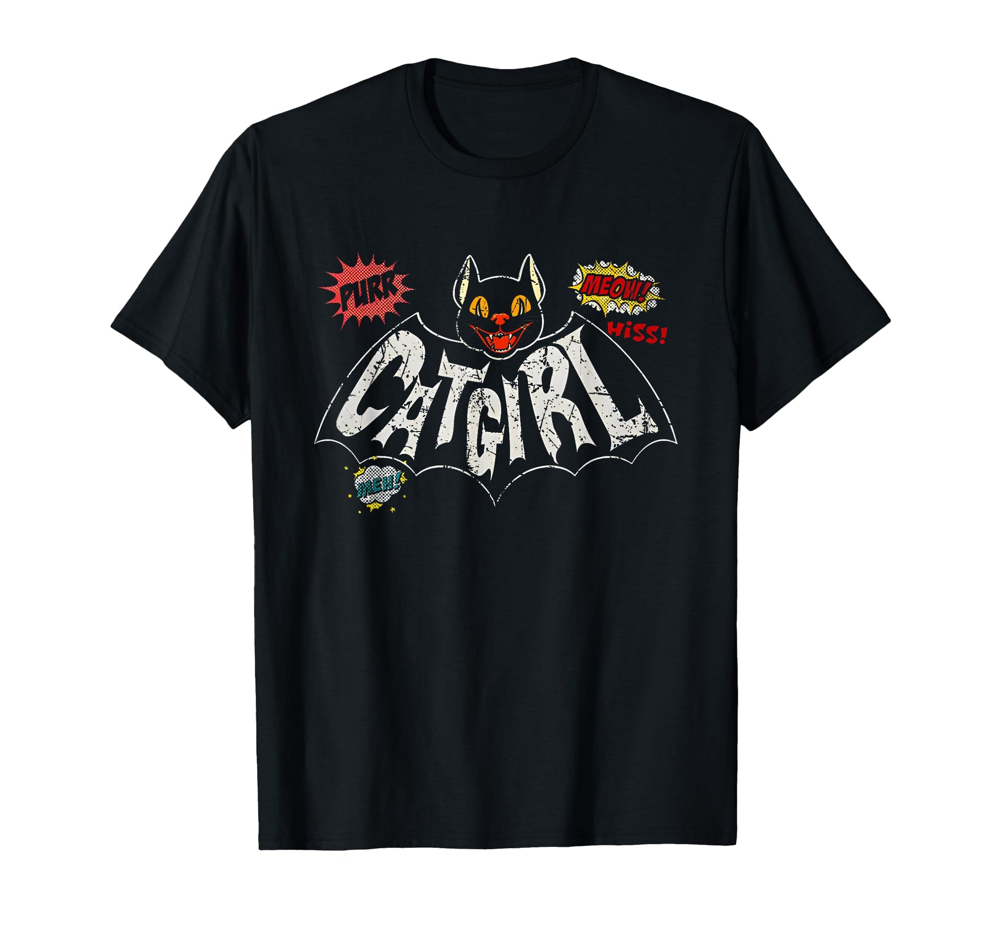 Catgirl Rockabilly Adults Black T-Shirt - Aesthetic Graphic for Adults - T-Shirt, Sweatshirt, Hoodie