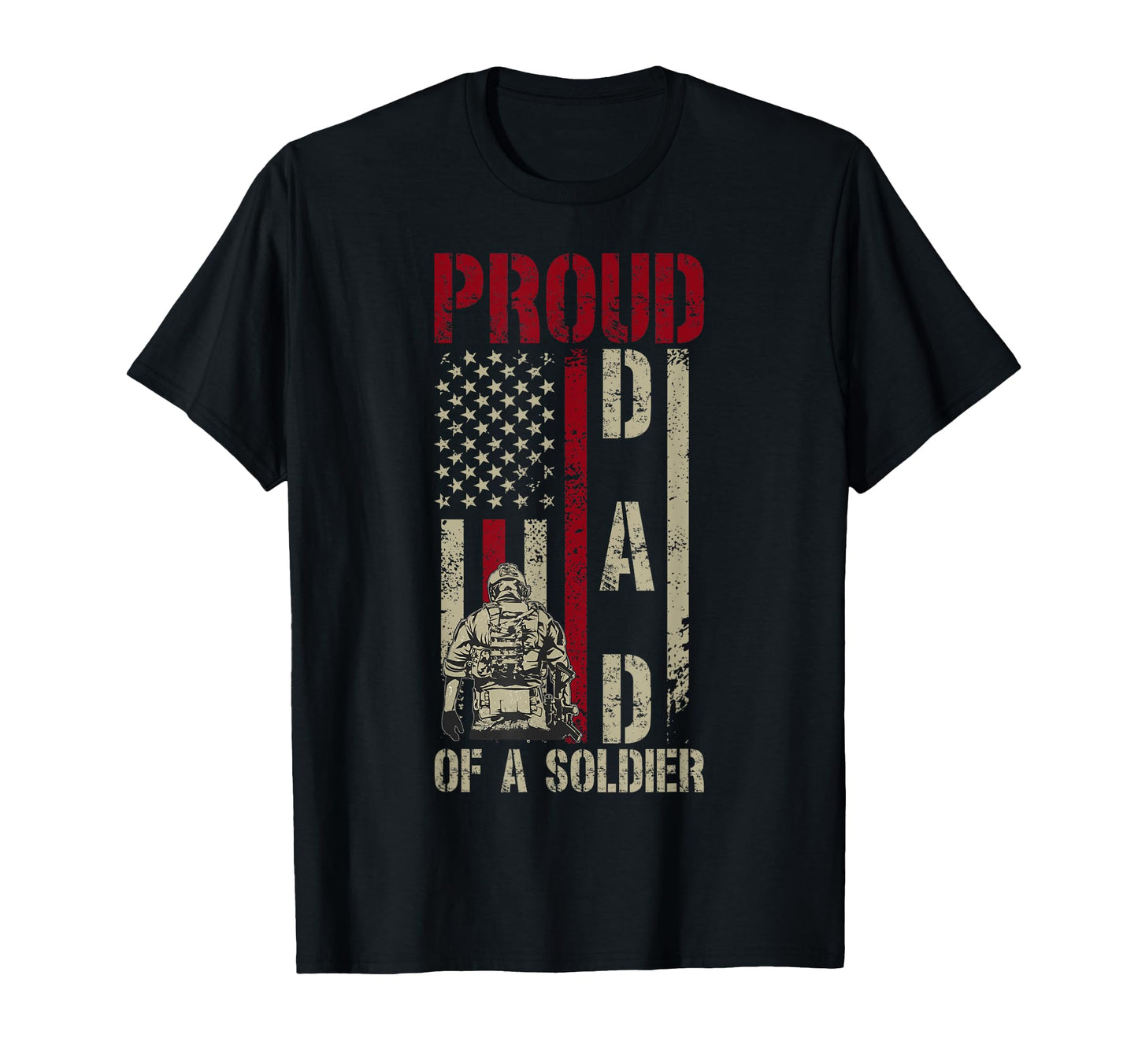 Proud Soldier Dad Us Flag Military Dad T-Shirt - Fun Novelty Design Unisex - T-Shirt, Sweatshirt, Hoodie