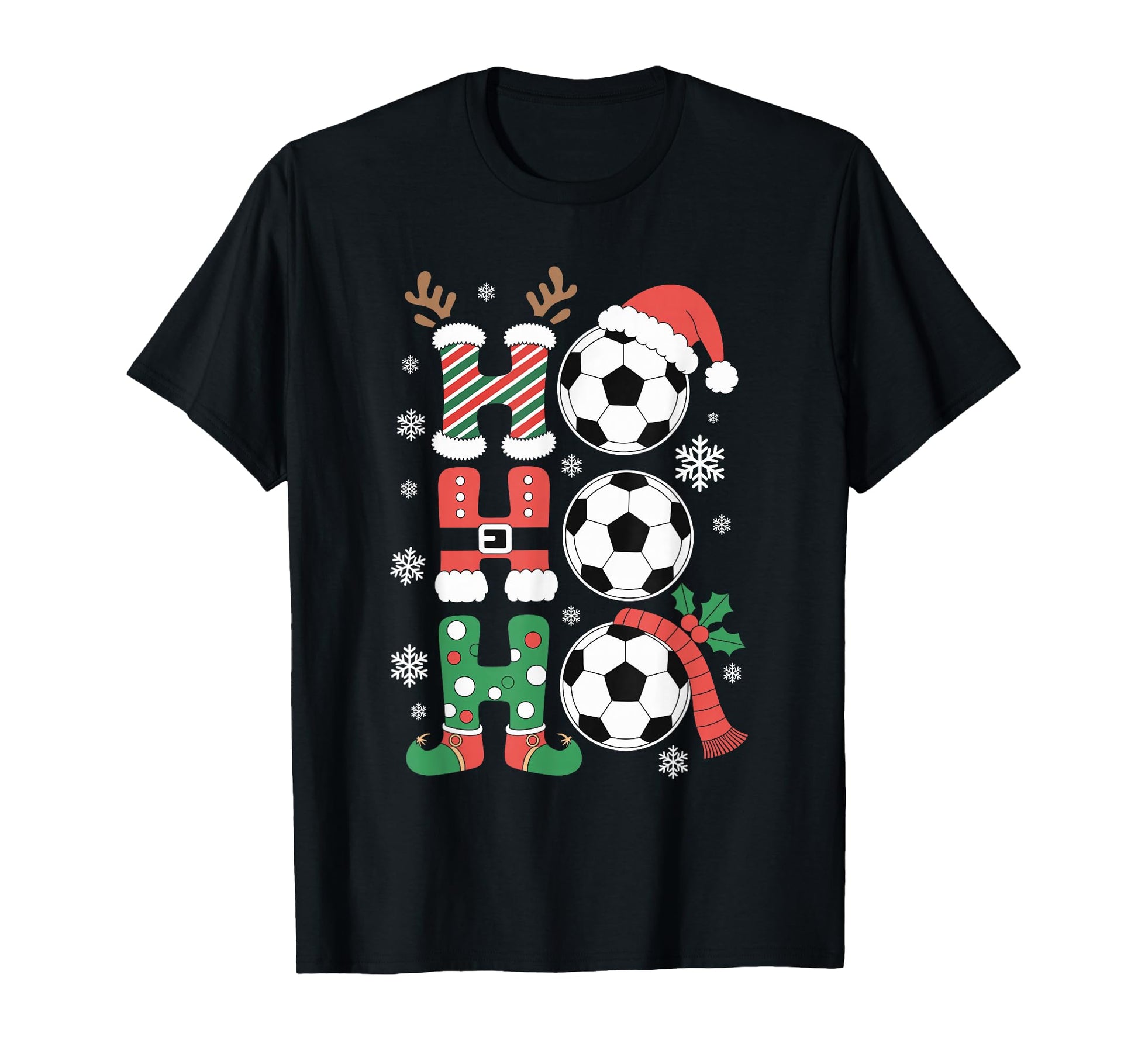 Ho Soccer Santa Ball Pajama Family T-Shirt - Minimalist Print for Adults - T-Shirt, Sweatshirt, Hoodie